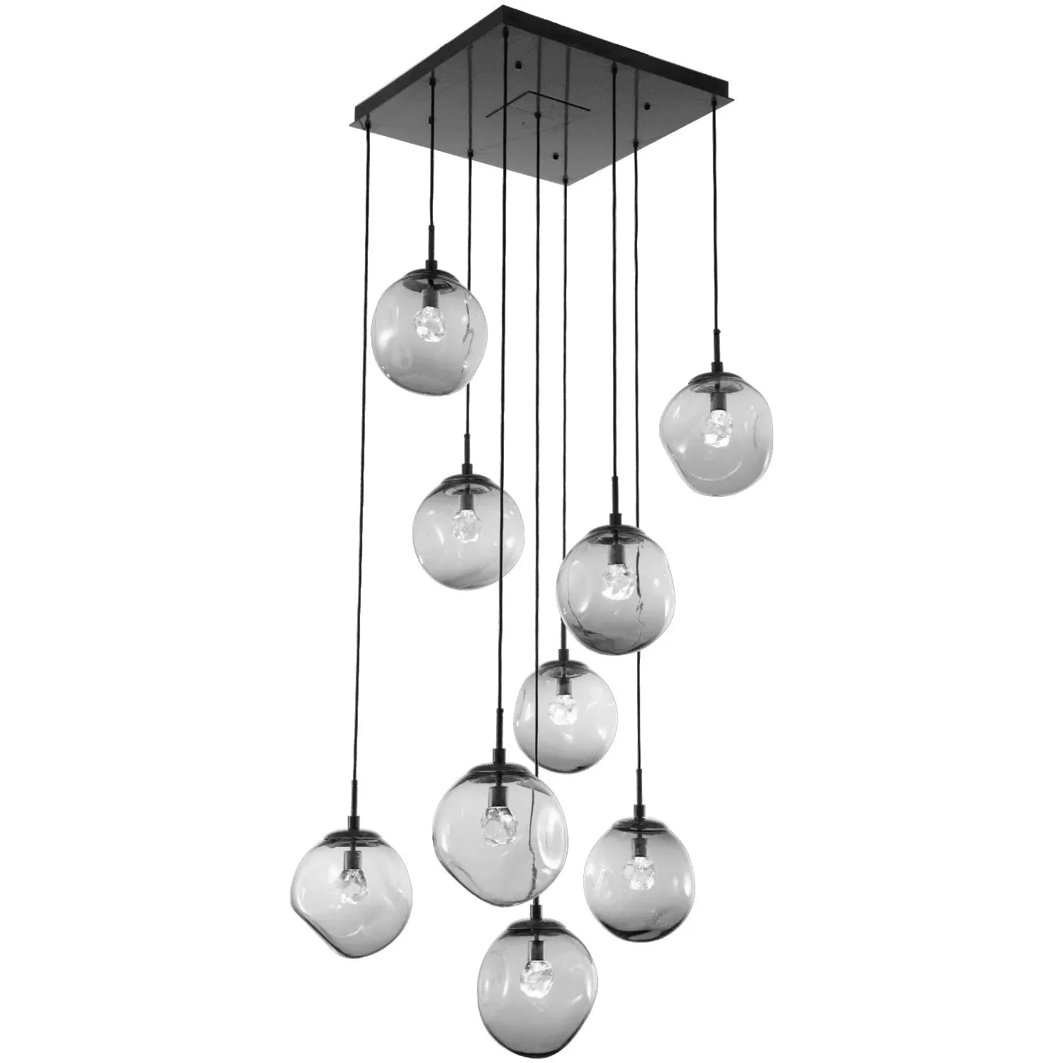 Hammerton Studio - Nebula Aster Square Multi-Port, 9-Light - CHB0066-09-MB-ZS-C01-L1 | Montreal Lighting & Hardware