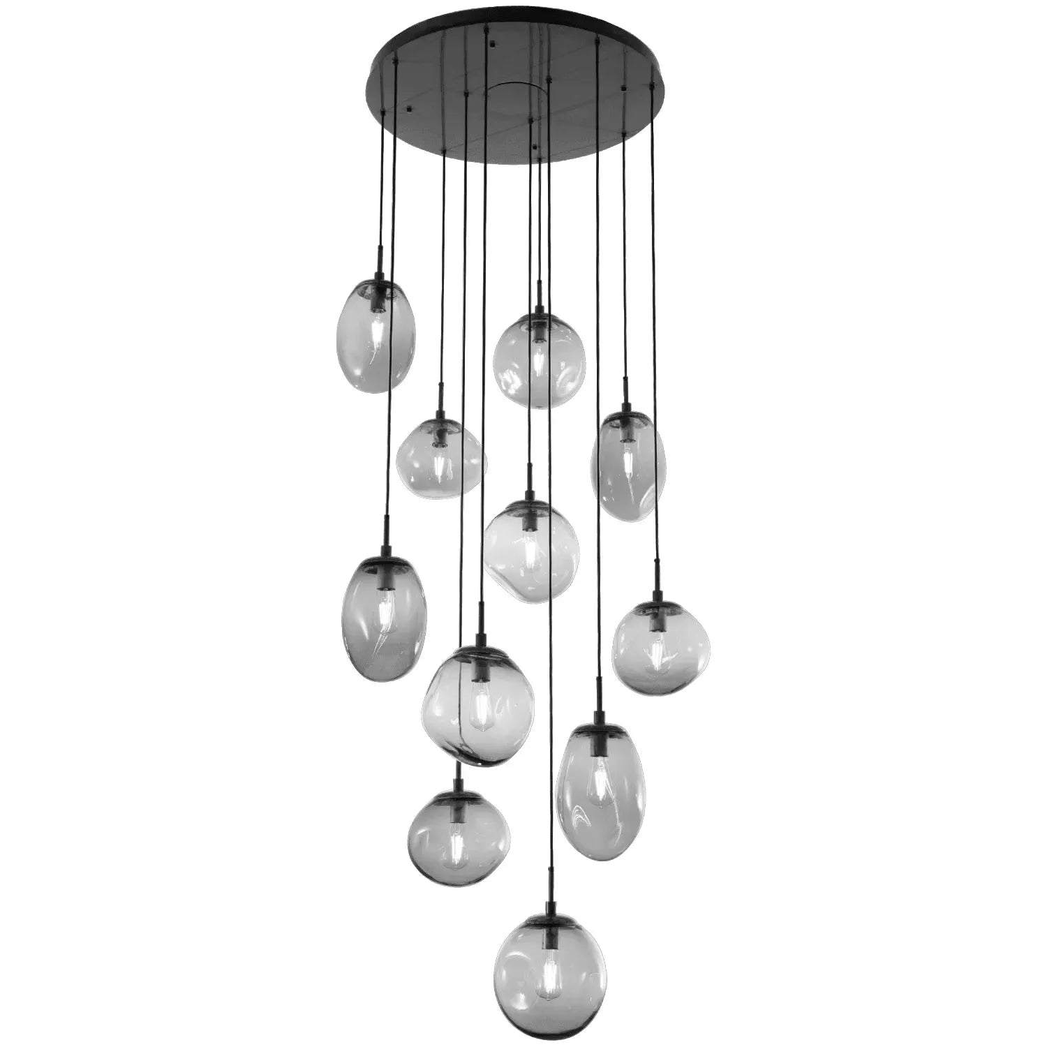 Hammerton Studio - Nebula Cosmos Round Multi-Port, 11-Light - CHB0065-11-MB-S-C01-E2 | Montreal Lighting & Hardware
