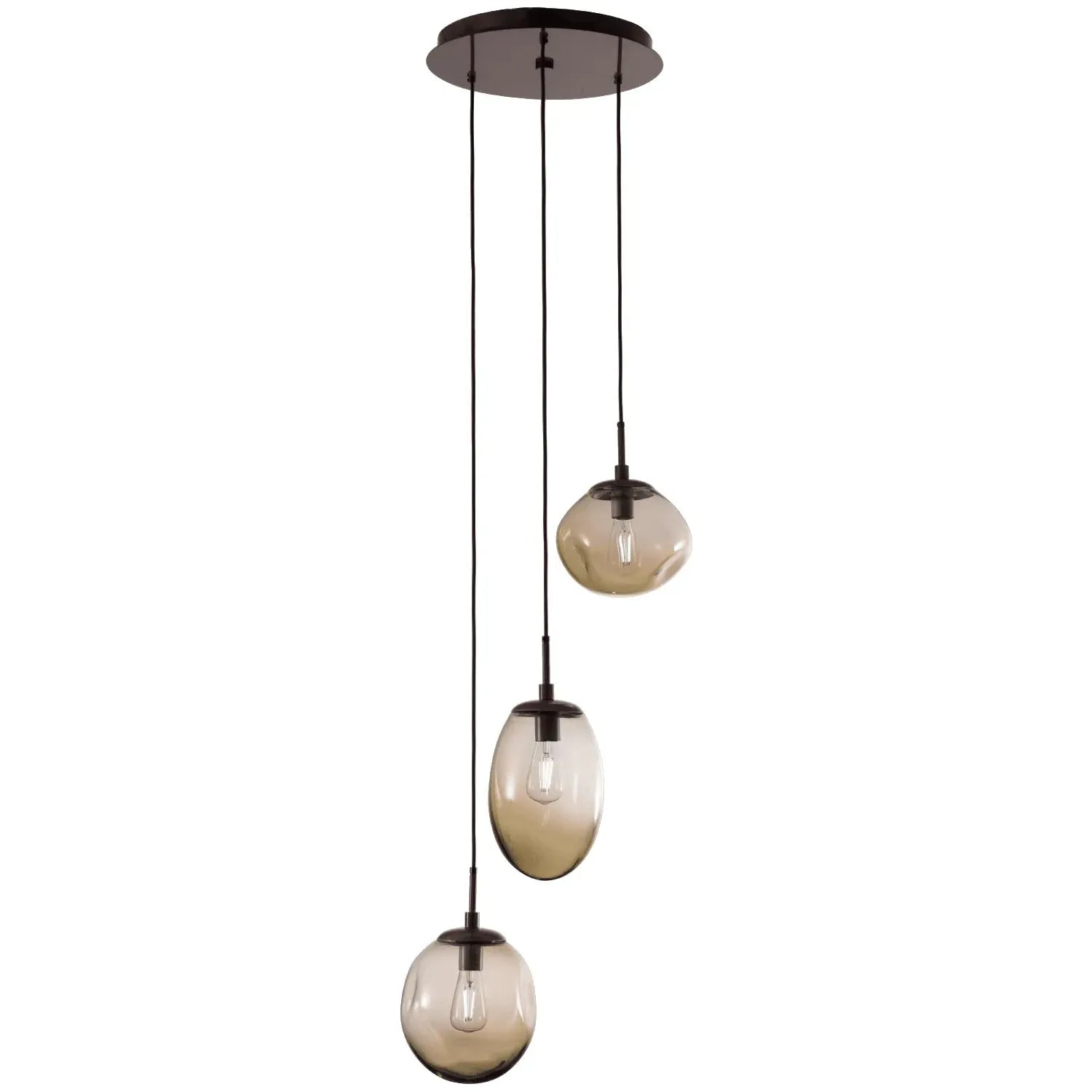 Hammerton Studio - Nebula Cosmos Round Multi-Port, 3-Light - CHB0065-03-BS-A-C01-E2 | Montreal Lighting & Hardware