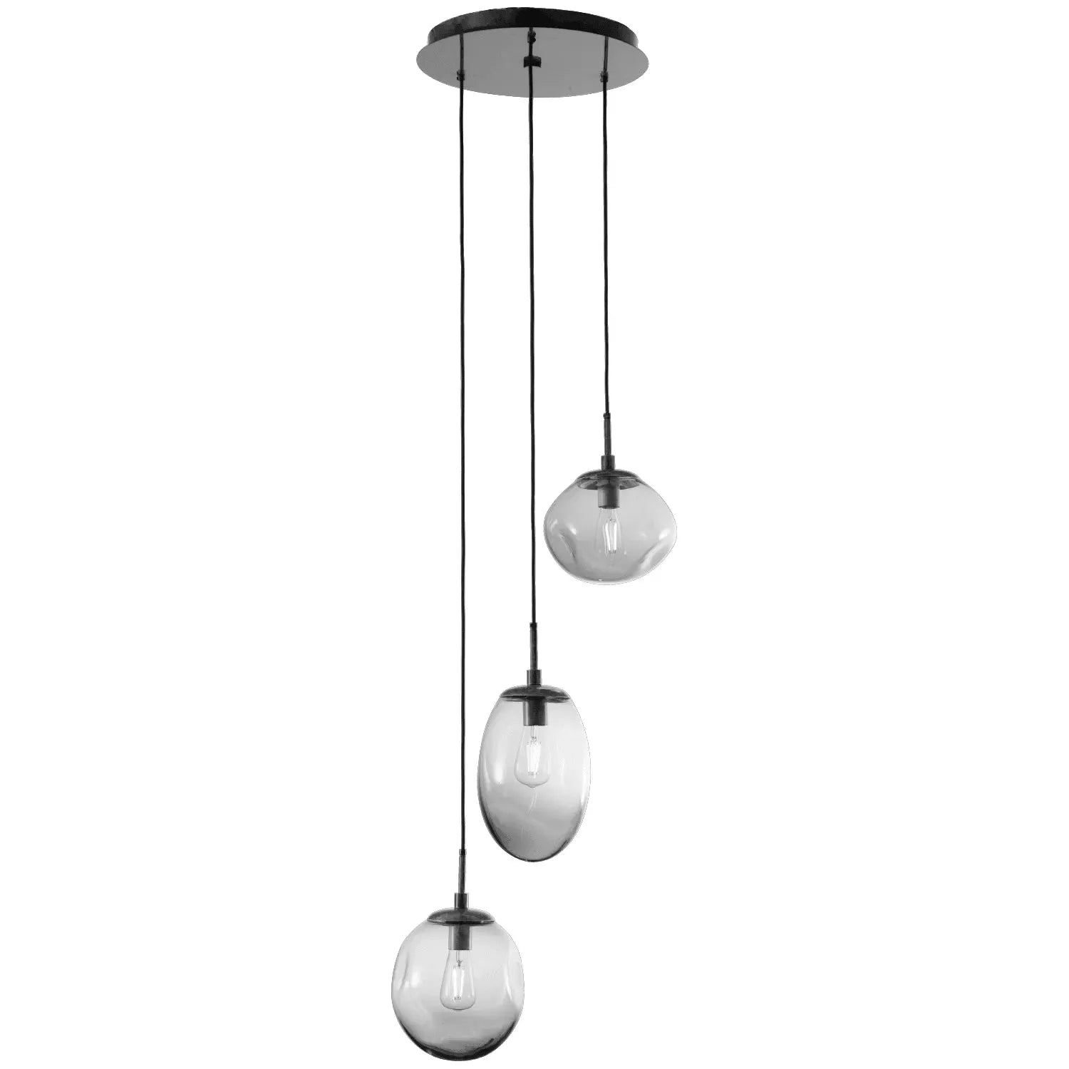 Hammerton Studio - Nebula Cosmos Round Multi-Port, 3-Light - CHB0065-03-MB-S-C01-E2 | Montreal Lighting & Hardware