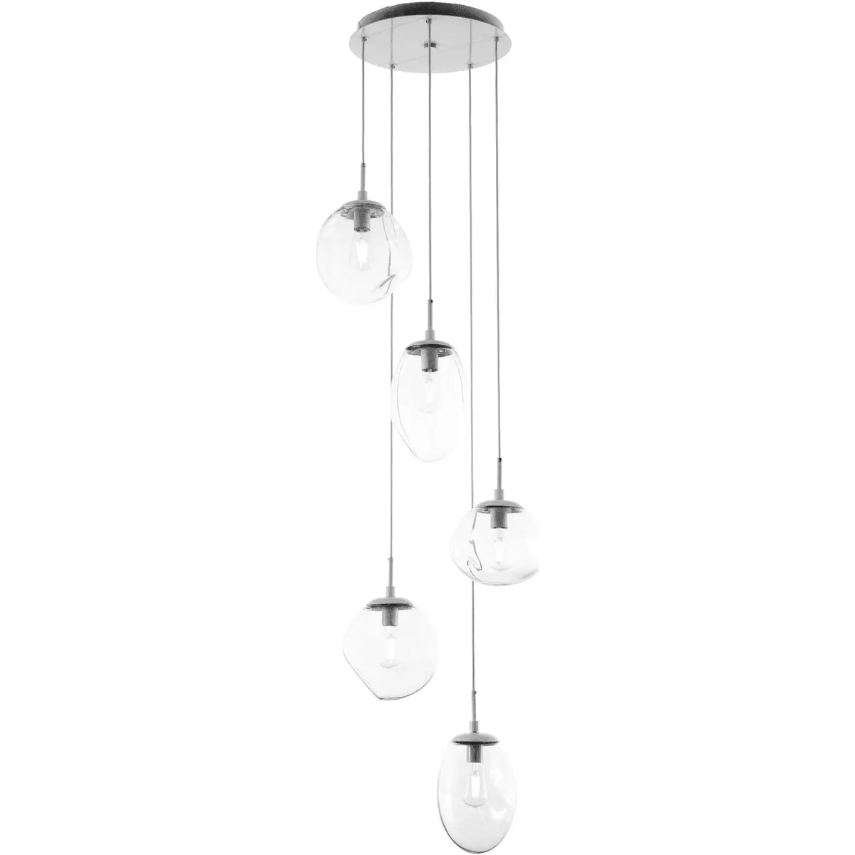 Hammerton Studio - Nebula Cosmos Round Multi-Port, 5-Light - CHB0065-05-BS-C-C01-E2 | Montreal Lighting & Hardware