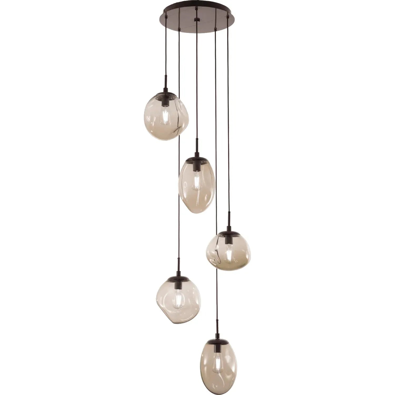 Hammerton Studio - Nebula Cosmos Round Multi-Port, 5-Light - CHB0065-05-FB-B-C01-E2 | Montreal Lighting & Hardware