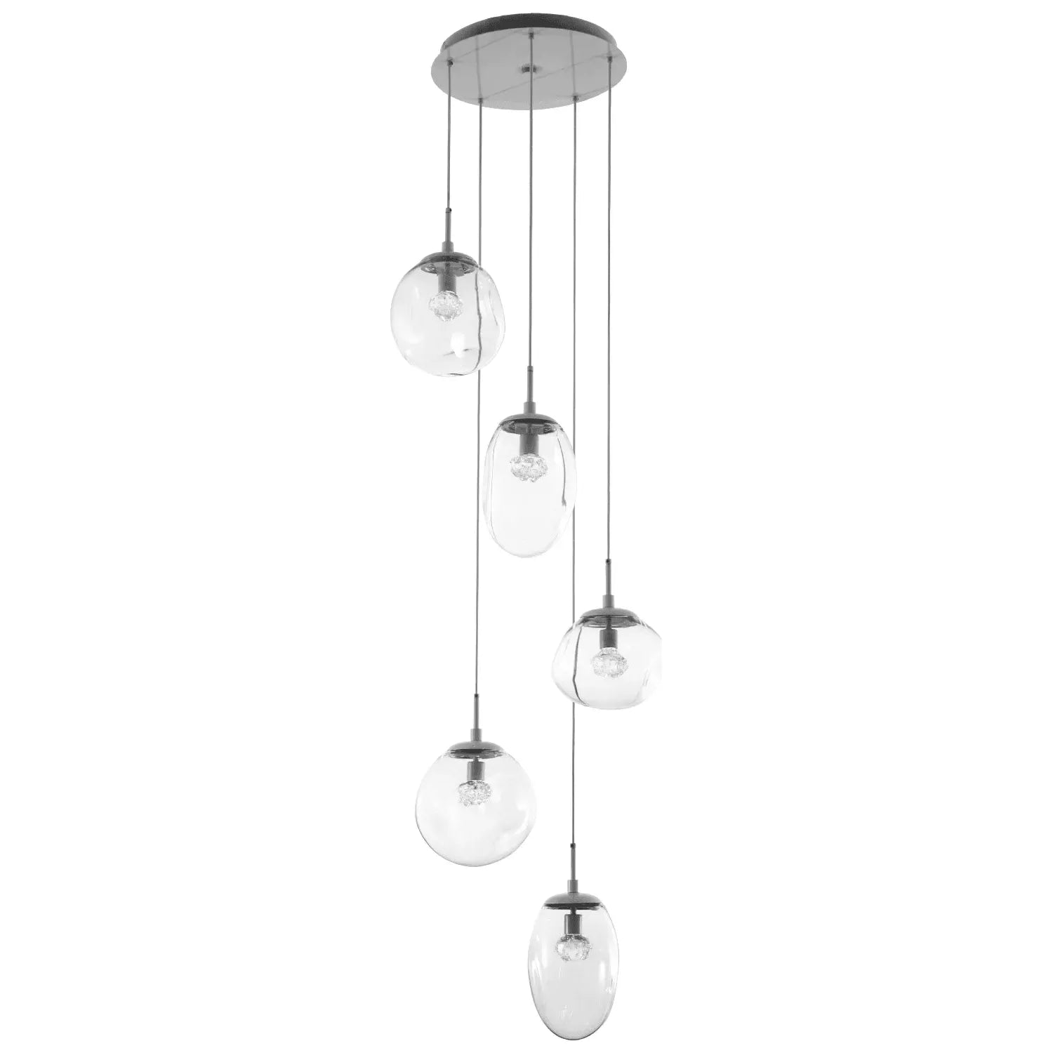 Hammerton Studio - Nebula Cosmos Round Multi-Port, 5-Light - CHB0069-05-BS-FC-C01-L1 | Montreal Lighting & Hardware