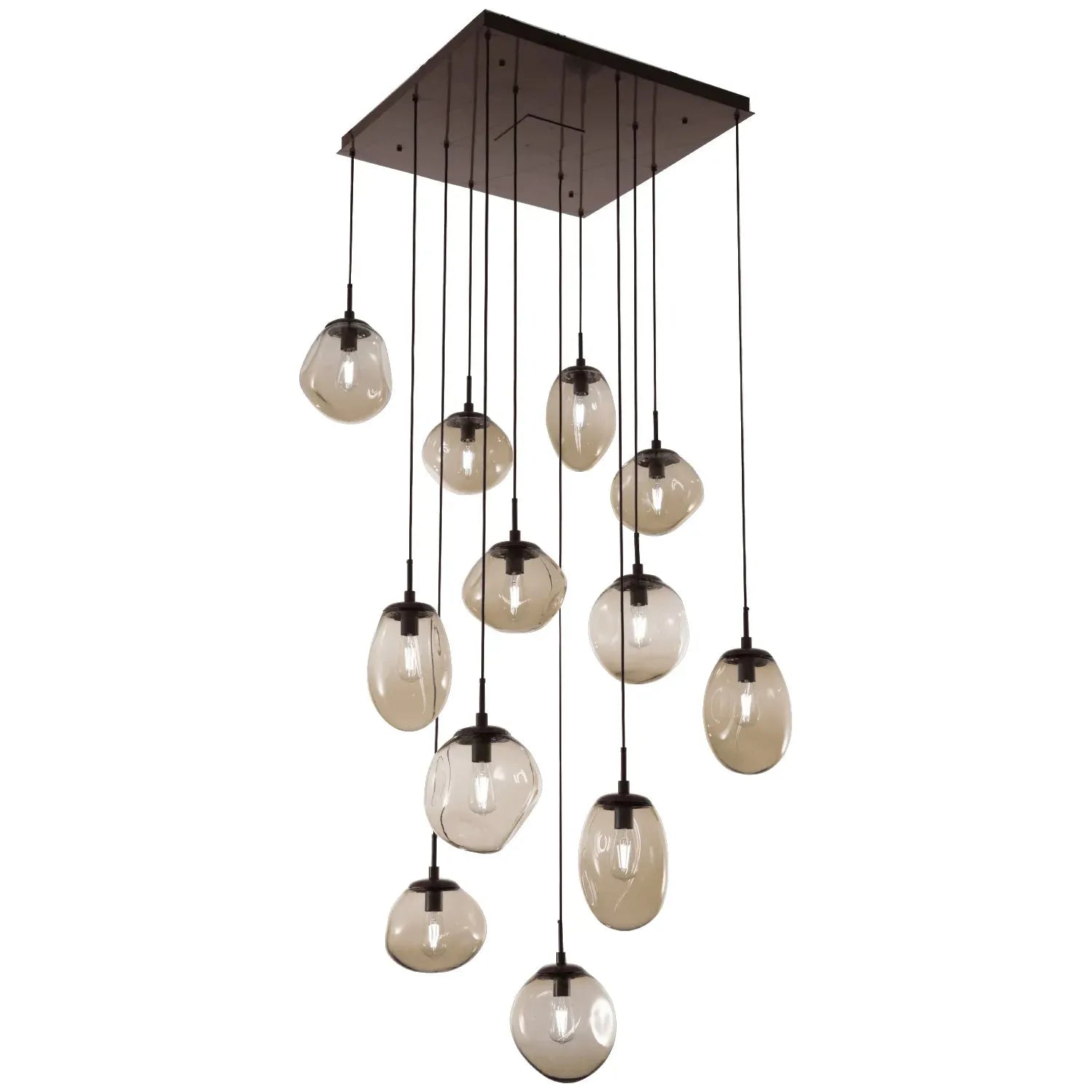 Hammerton Studio - Nebula Cosmos Square Multi-Port, 12-Light - CHB0065-12-FB-B-C01-E2 | Montreal Lighting & Hardware