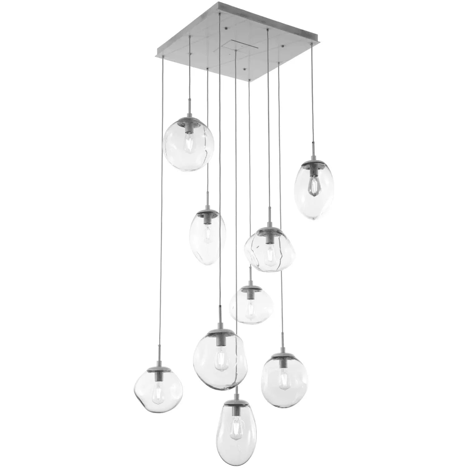 Hammerton Studio - Nebula Cosmos Square Multi-Port, 9-Light - CHB0065-09-BS-C-C01-E2 | Montreal Lighting & Hardware