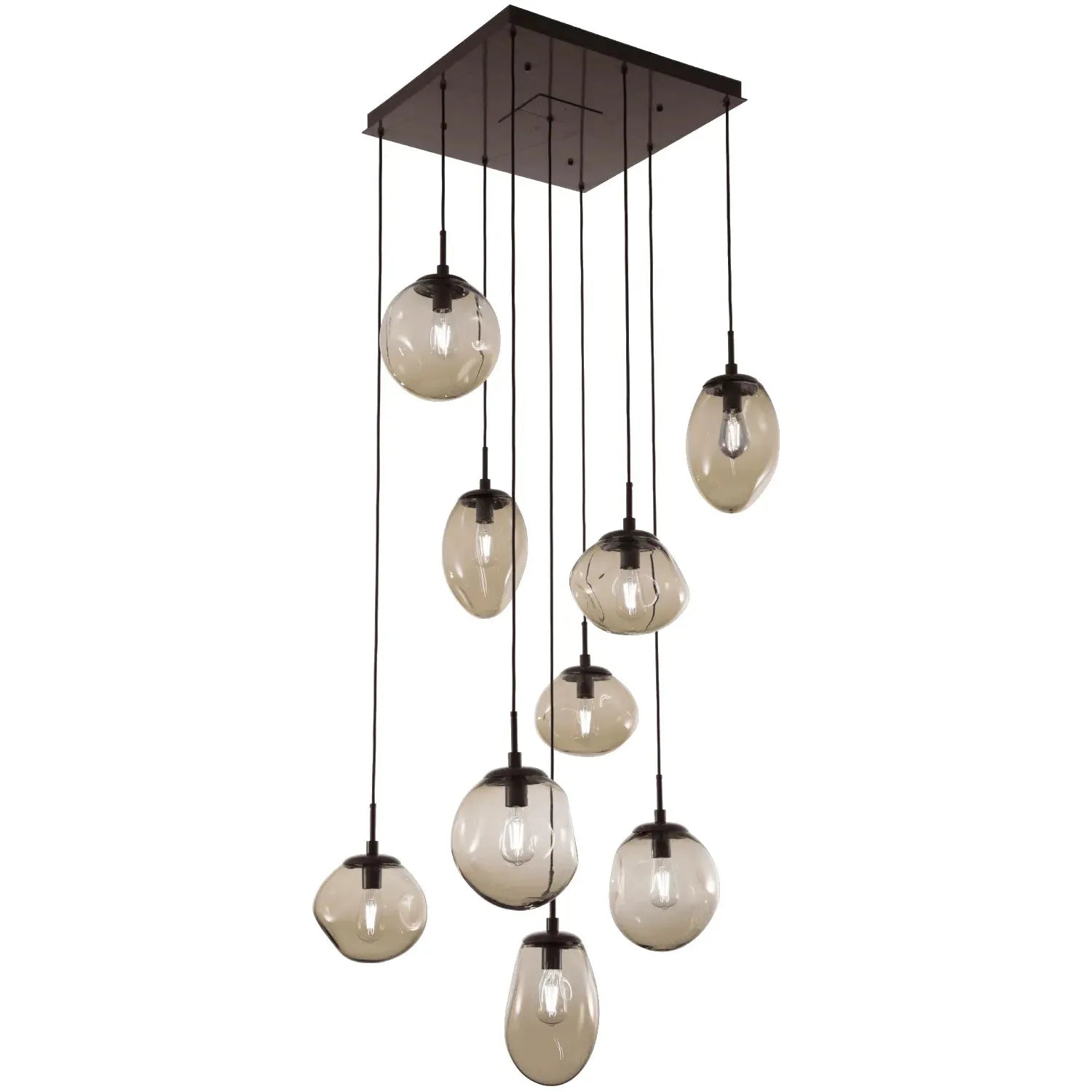 Hammerton Studio - Nebula Cosmos Square Multi-Port, 9-Light - CHB0065-09-FB-B-C01-E2 | Montreal Lighting & Hardware