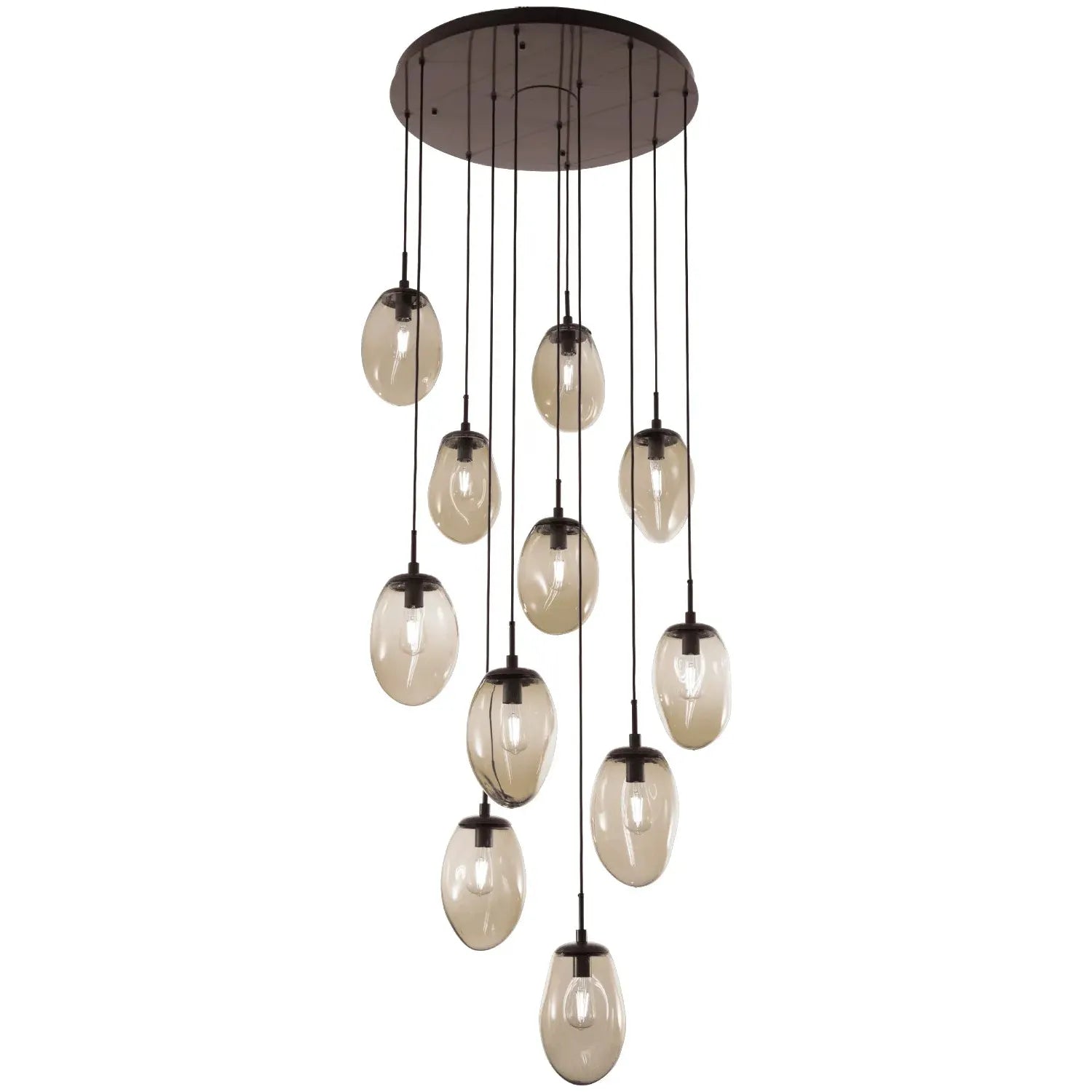 Hammerton Studio - Nebula Meteo Round Multi-Port, 11-Light - CHB0063-11-BS-A-C01-E2 | Montreal Lighting & Hardware