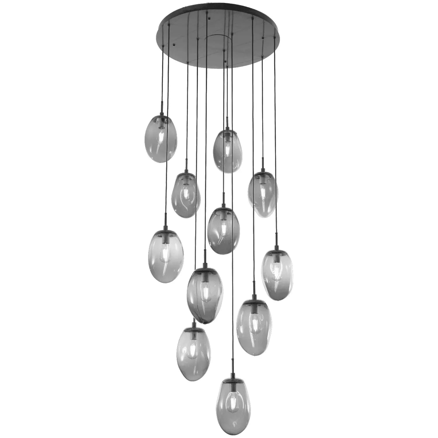 Hammerton Studio - Nebula Meteo Round Multi-Port, 11-Light - CHB0063-11-MB-S-C01-E2 | Montreal Lighting & Hardware