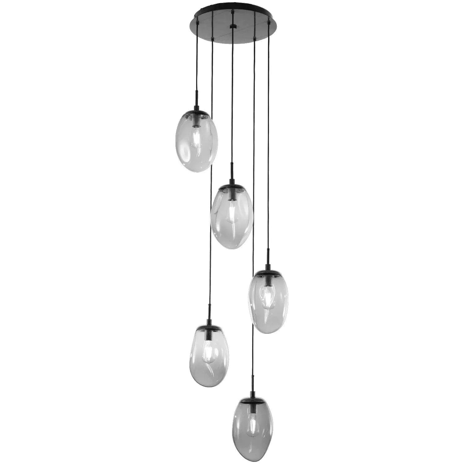 Hammerton Studio - Nebula Meteo Round Multi-Port, 5-Light - CHB0063-05-BS-A-C01-E2 | Montreal Lighting & Hardware