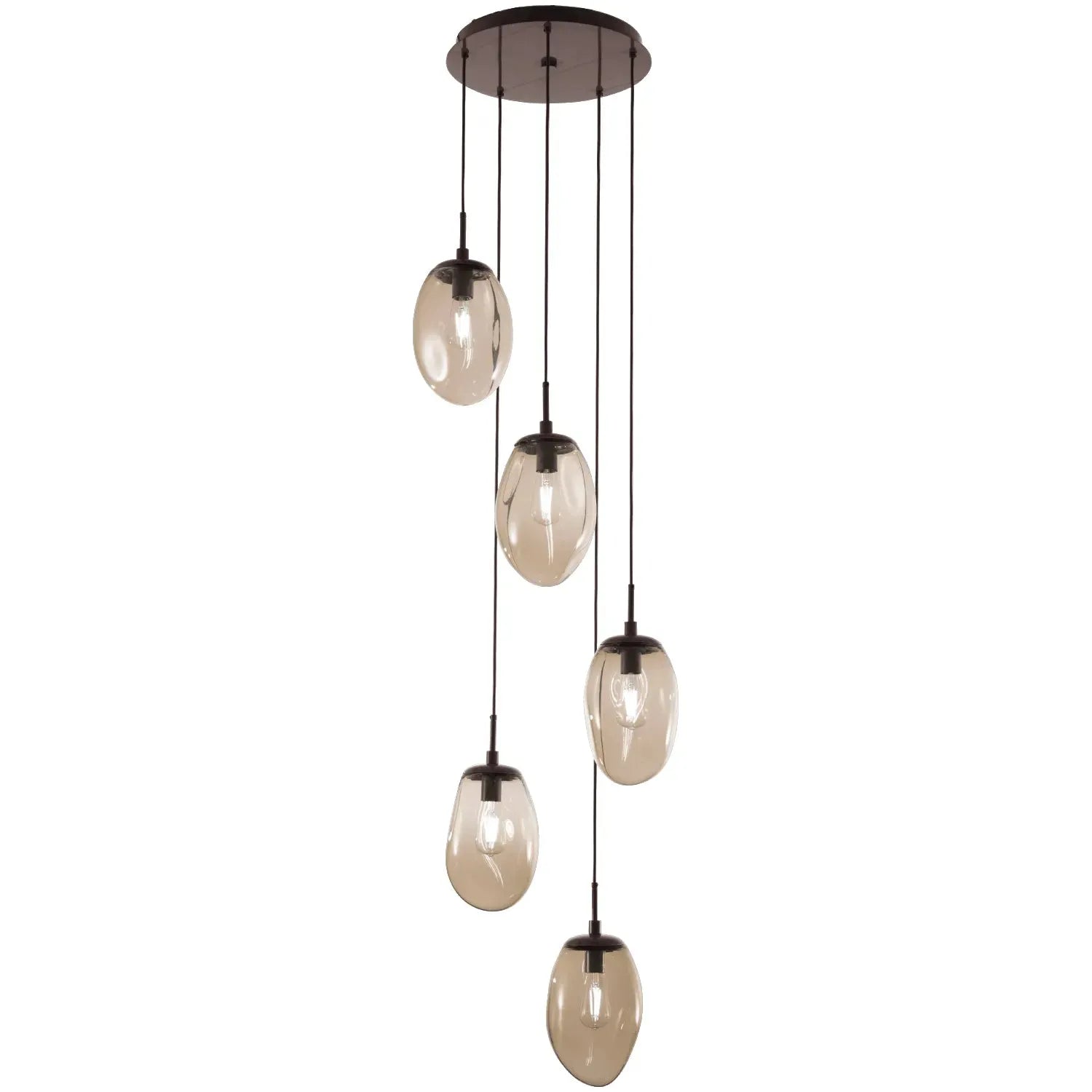 Hammerton Studio - Nebula Meteo Round Multi-Port, 5-Light - CHB0063-05-FB-B-C01-E2 | Montreal Lighting & Hardware
