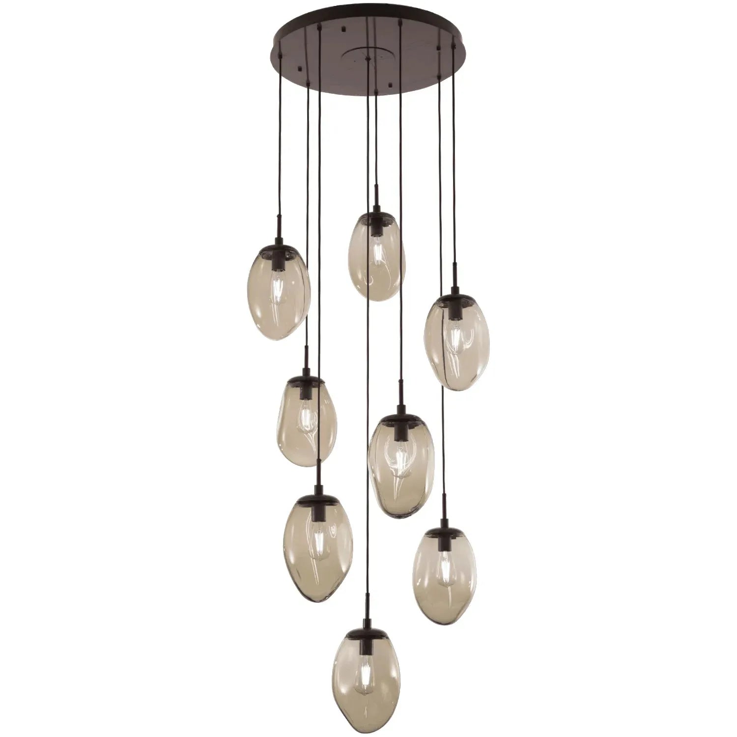 Hammerton Studio - Nebula Meteo Round Multi-Port, 8-Light - CHB0063-08-FB-B-C01-E2 | Montreal Lighting & Hardware
