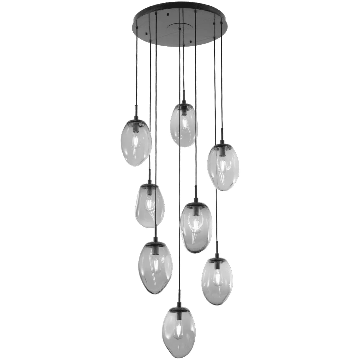 Hammerton Studio - Nebula Meteo Round Multi-Port, 8-Light - CHB0063-08-MB-S-C01-E2 | Montreal Lighting & Hardware