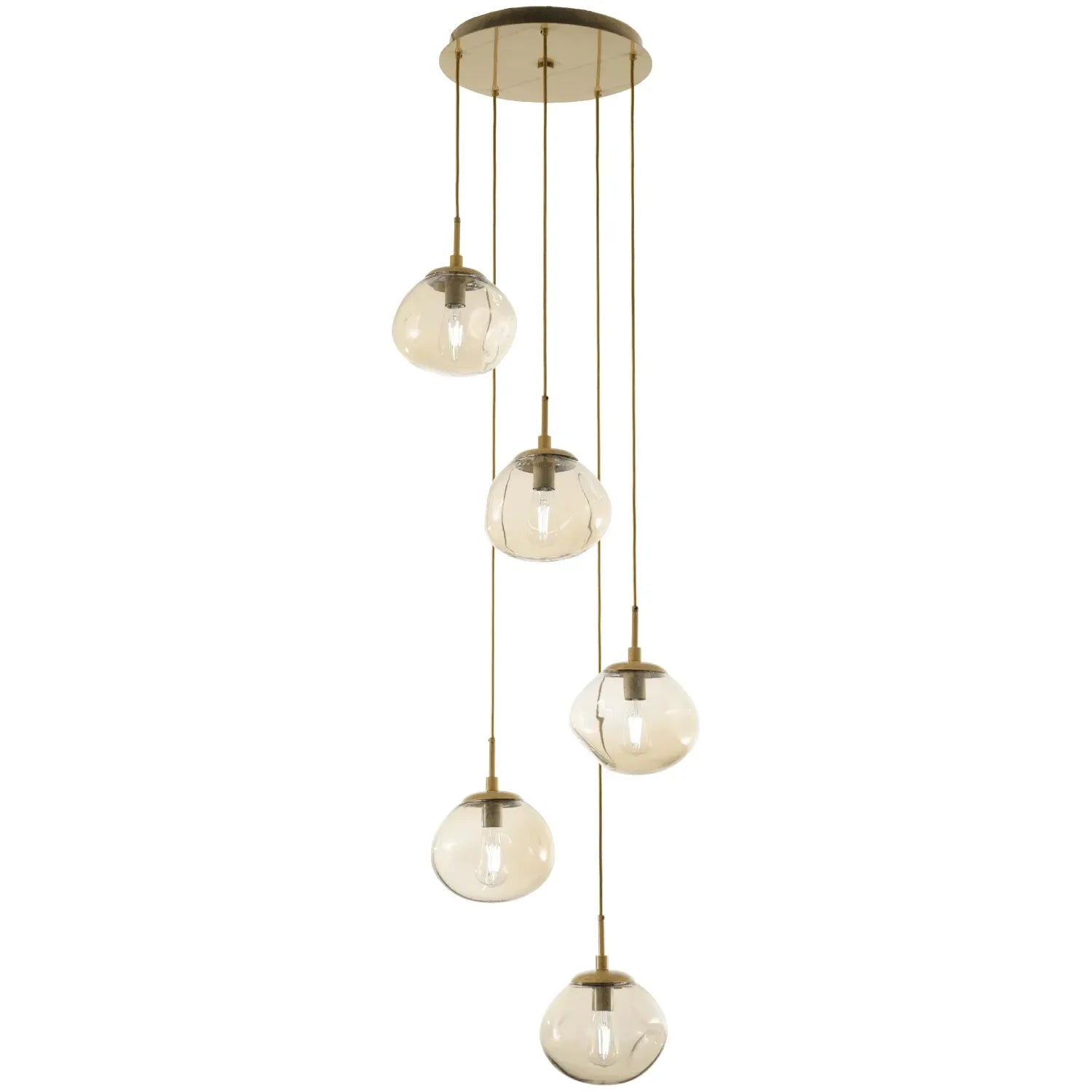 Hammerton Studio - Nebula Nova Round Multi-Port, 5-Light - CHB0064-05-BS-A-C01-E2 | Montreal Lighting & Hardware