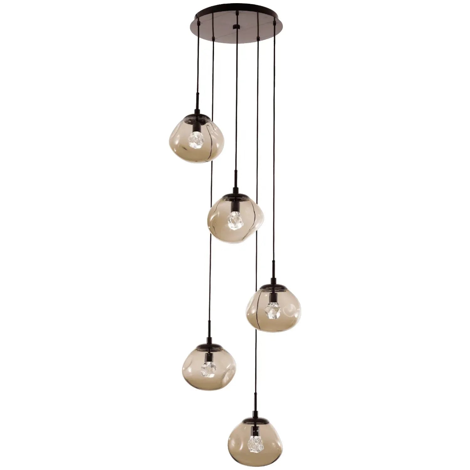 Hammerton Studio - Nebula Nova Round Multi-Port, 5-Light - CHB0068-05-FB-ZB-C01-L1 | Montreal Lighting & Hardware