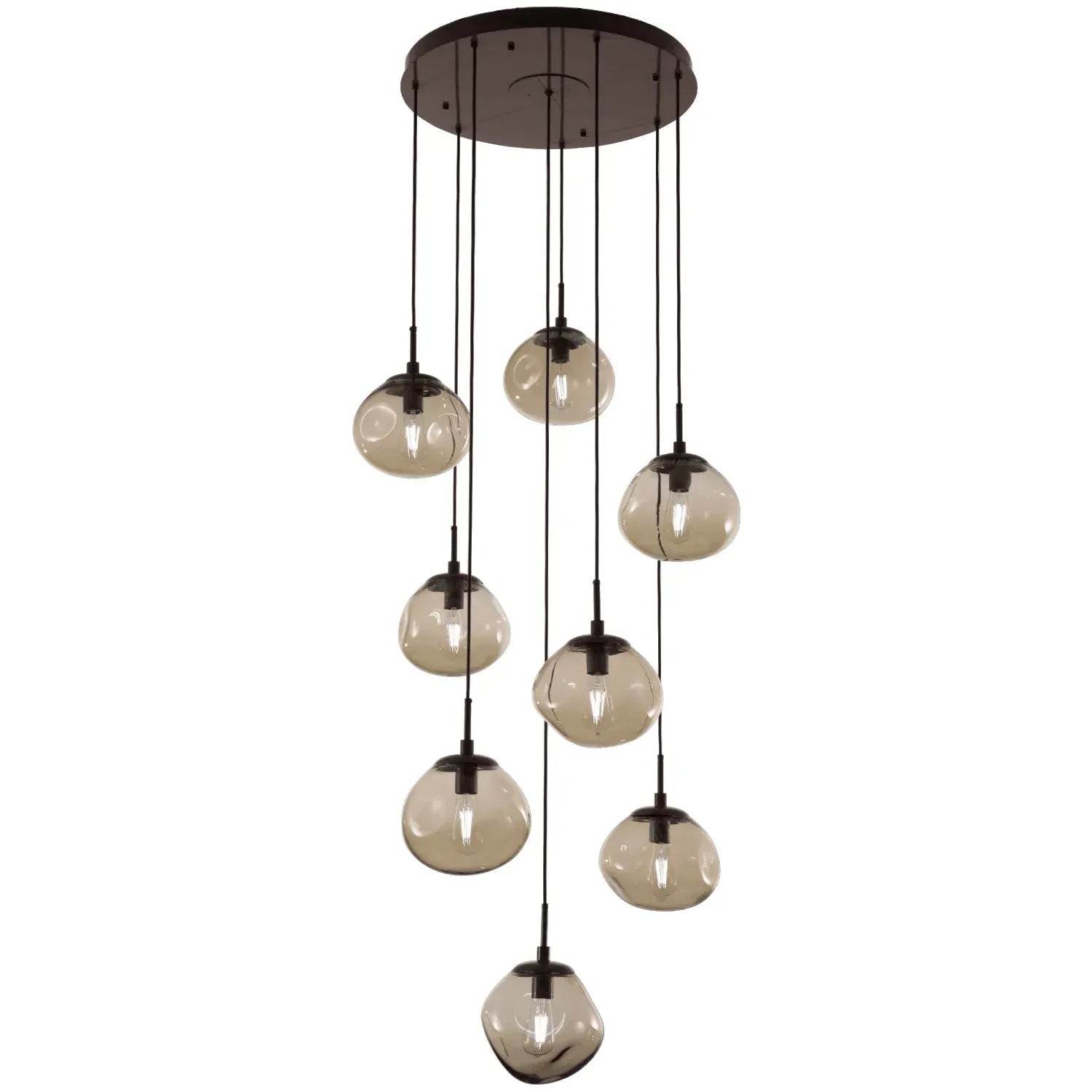 Hammerton Studio - Nebula Nova Round Multi-Port, 8-Light - CHB0064-08-BS-A-C01-E2 | Montreal Lighting & Hardware