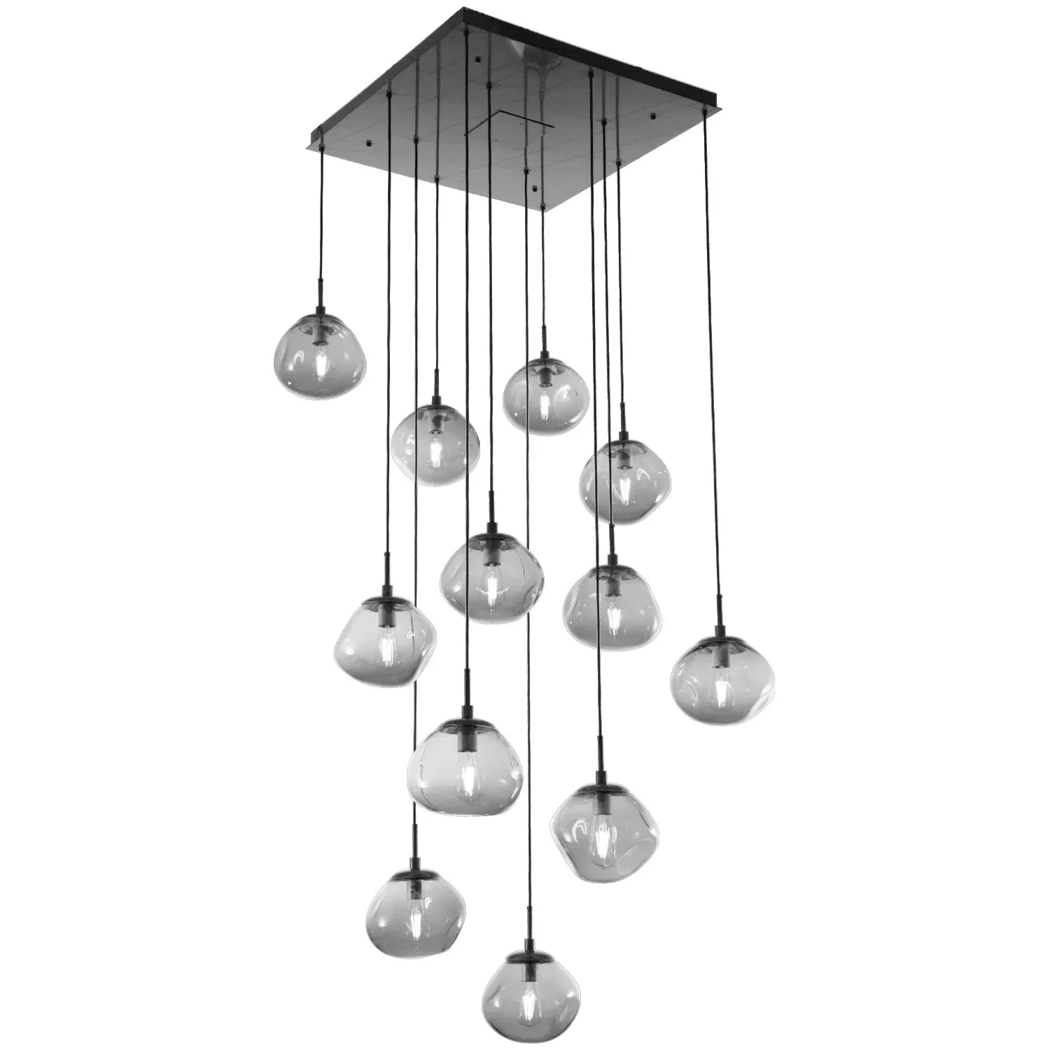 Hammerton Studio - Nebula Nova Square Multi-Port, 12-Light - CHB0064-12-MB-S-C01-E2 | Montreal Lighting & Hardware