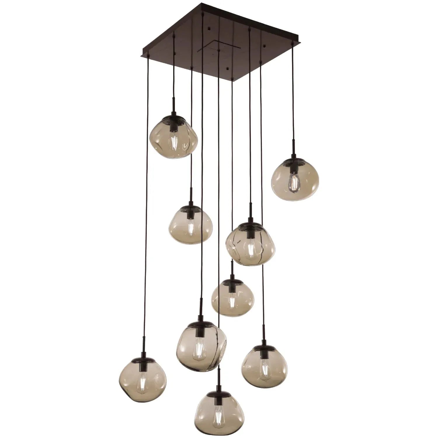 Hammerton Studio - Nebula Nova Square Multi-Port, 9-Light - CHB0064-09-BS-A-C01-E2 | Montreal Lighting & Hardware