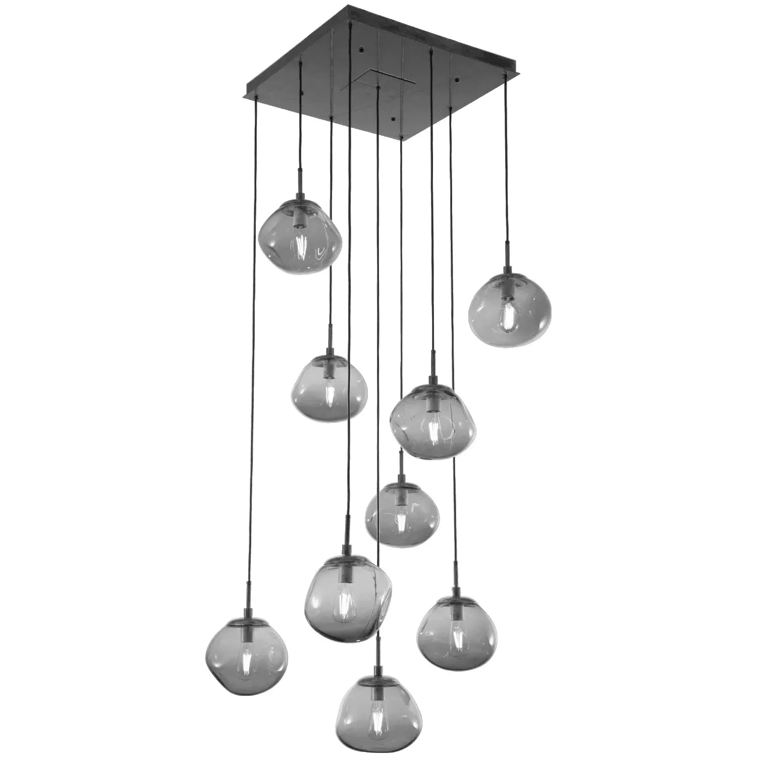 Hammerton Studio - Nebula Nova Square Multi-Port, 9-Light - CHB0064-09-MB-S-C01-E2 | Montreal Lighting & Hardware