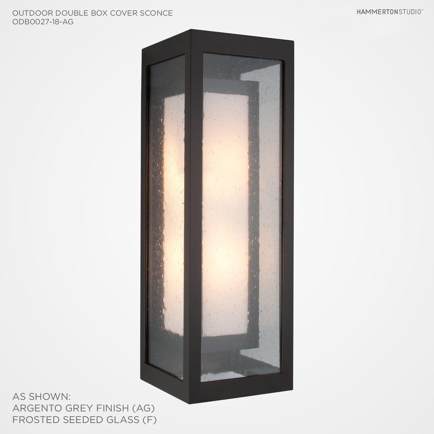 Hammerton Studio - Outdoor Double Box Cover Sconce with Glass - ODB0027-18-AG-F-L2 | Montreal Lighting & Hardware