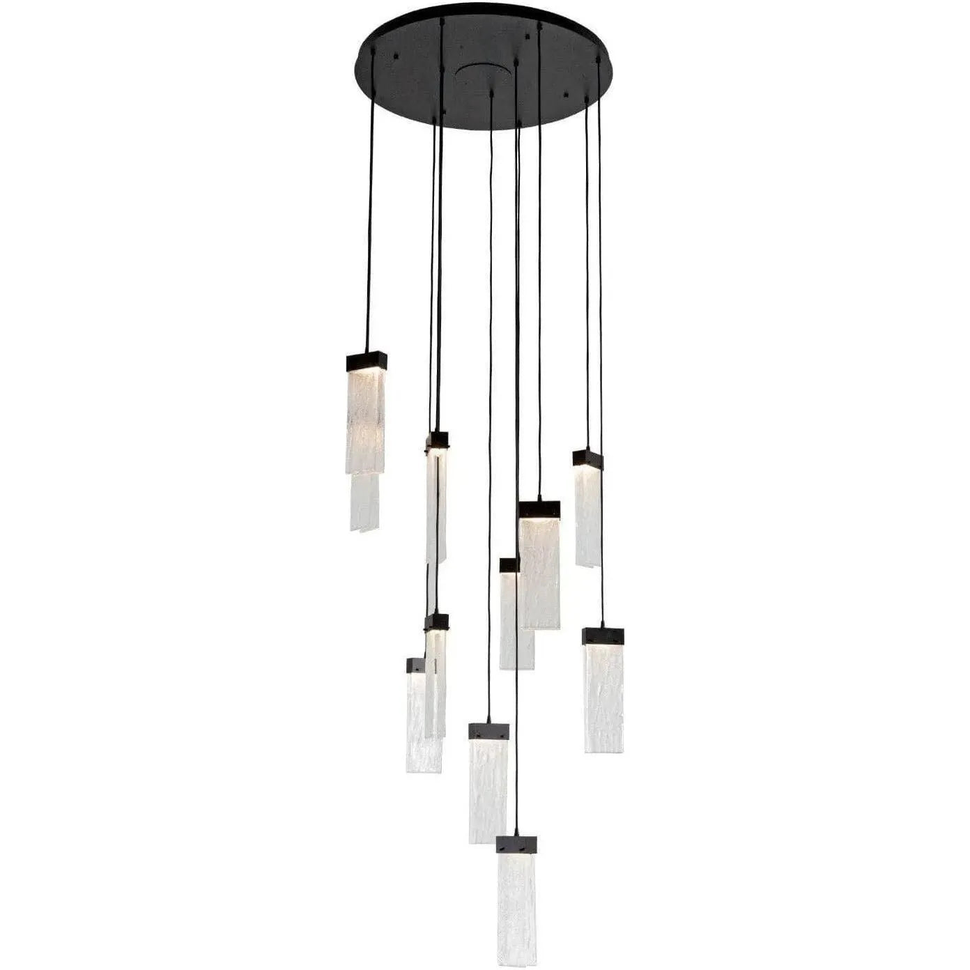 Hammerton Studio - Parallel Glass Round Multi-Port, 11-Light - CHB0042-11-MB-CG-C01-L1 | Montreal Lighting & Hardware
