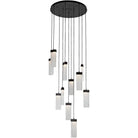 Hammerton Studio - Parallel Glass Round Multi-Port, 11-Light - CHB0042-11-MB-CR-C01-L1 | Montreal Lighting & Hardware