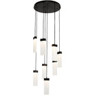 Hammerton Studio - Parallel Glass Round Multi-Port, 8-Light - CHB0042-08-MB-CG-C01-L1 | Montreal Lighting & Hardware
