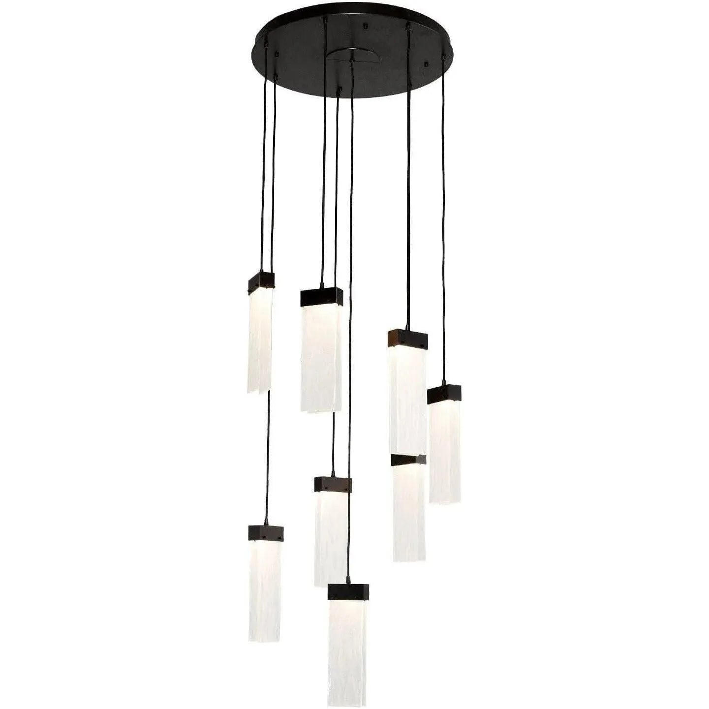 Hammerton Studio - Parallel Glass Round Multi-Port, 8-Light - CHB0042-08-MB-CG-C01-L1 | Montreal Lighting & Hardware