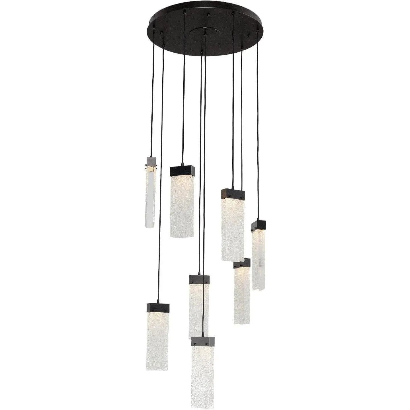 Hammerton Studio - Parallel Glass Round Multi-Port, 8-Light - CHB0042-08-MB-CG-C01-L1 | Montreal Lighting & Hardware