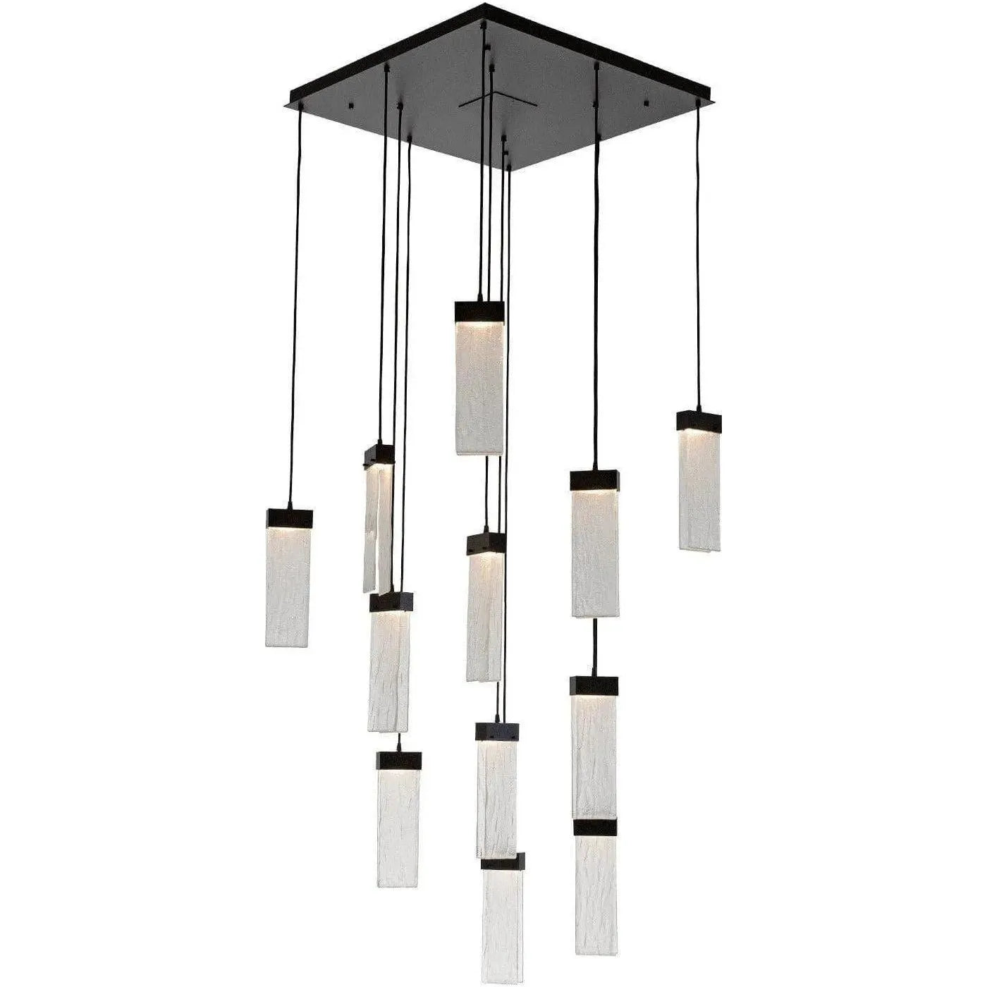 Hammerton Studio - Parallel Glass Square Multi-Port, 12-Light - CHB0042-12-MB-CG-C01-L1 | Montreal Lighting & Hardware