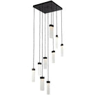 Hammerton Studio - Parallel Glass Square Multi-Port, 9-Light - CHB0042-09-MB-CG-C01-L1 | Montreal Lighting & Hardware