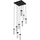 Hammerton Studio - Parallel Glass Square Multi-Port, 9-Light - CHB0042-09-MB-CR-C01-L1 | Montreal Lighting & Hardware