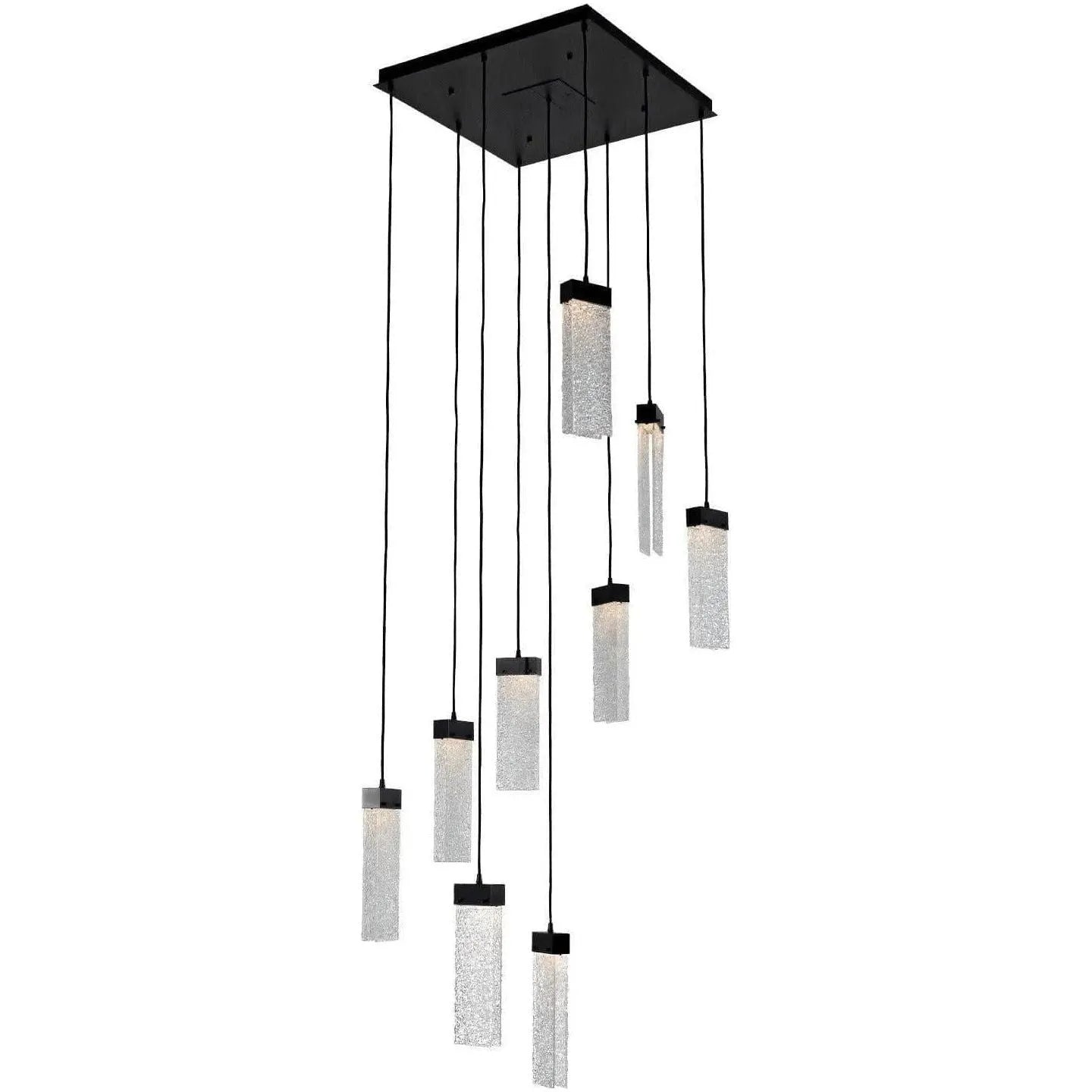 Hammerton Studio - Parallel Glass Square Multi-Port, 9-Light - CHB0042-09-MB-CG-C01-L1 | Montreal Lighting & Hardware