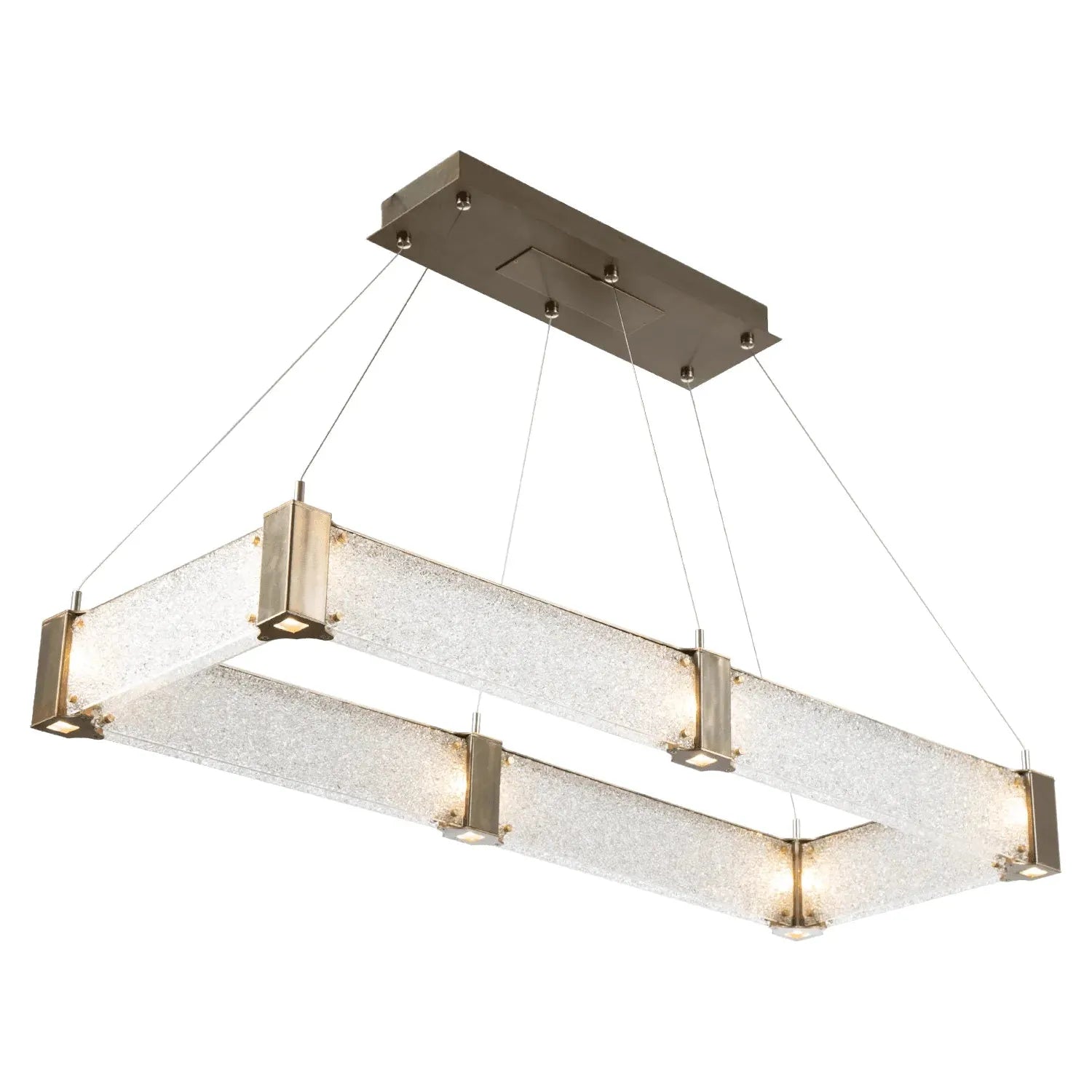 Hammerton Studio - Parallel Rectangular Chandelier, 48-Inch - PLB0042-R1-HB-CR-CA1-L1 | Montreal Lighting & Hardware