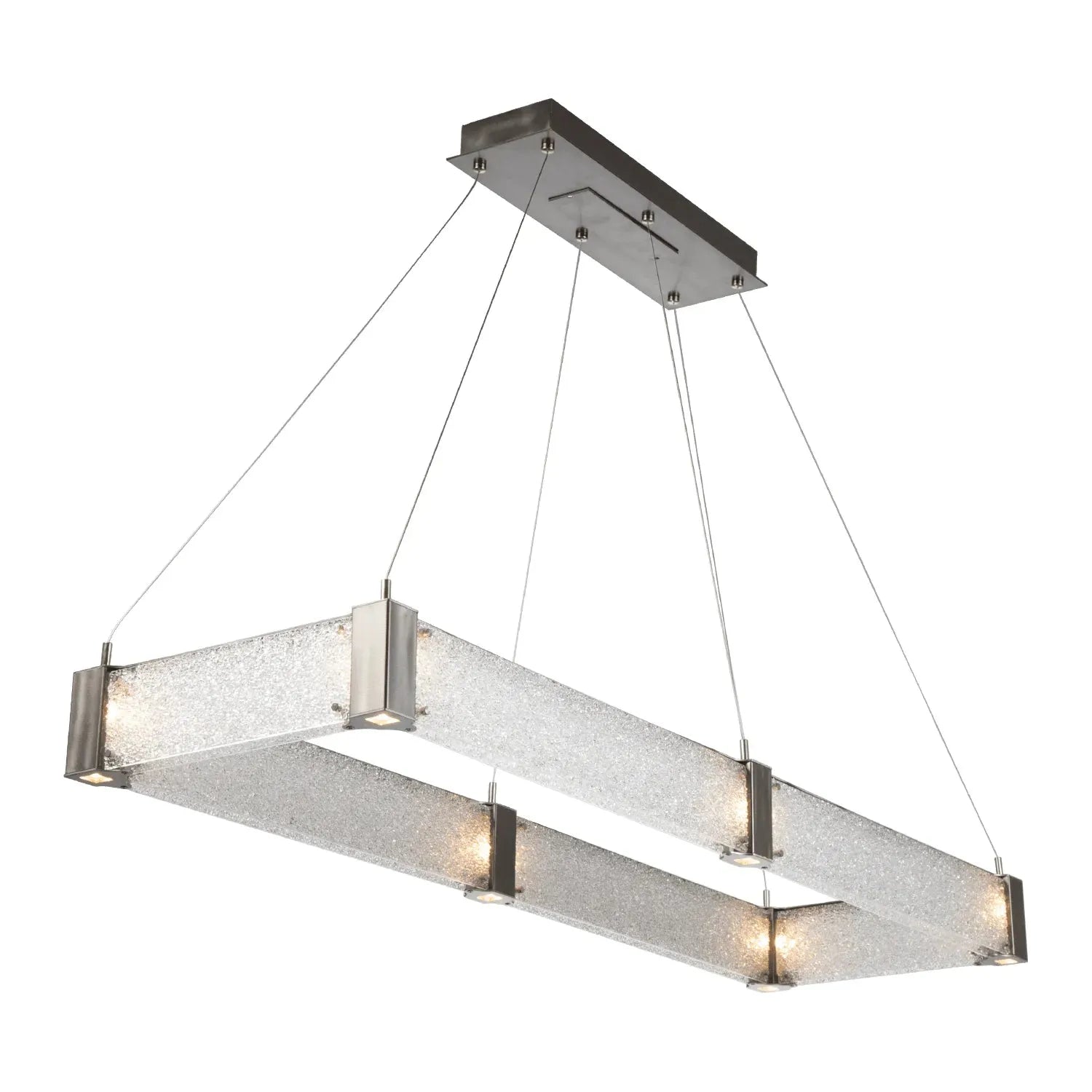 Hammerton Studio - Parallel Rectangular Chandelier, 60-Inch - PLB0042-R2-SN-CR-CA1-L1 | Montreal Lighting & Hardware