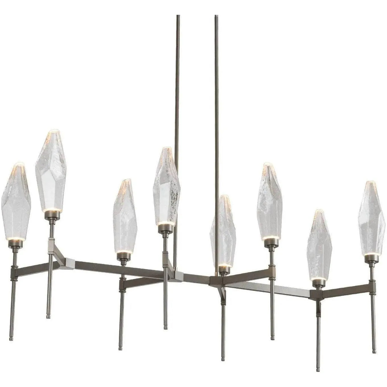 Hammerton Studio - Rock Crystal Linear Belvedere Suspension, 8-Light - PLB0050-48-BS-CC-001-L1 | Montreal Lighting & Hardware