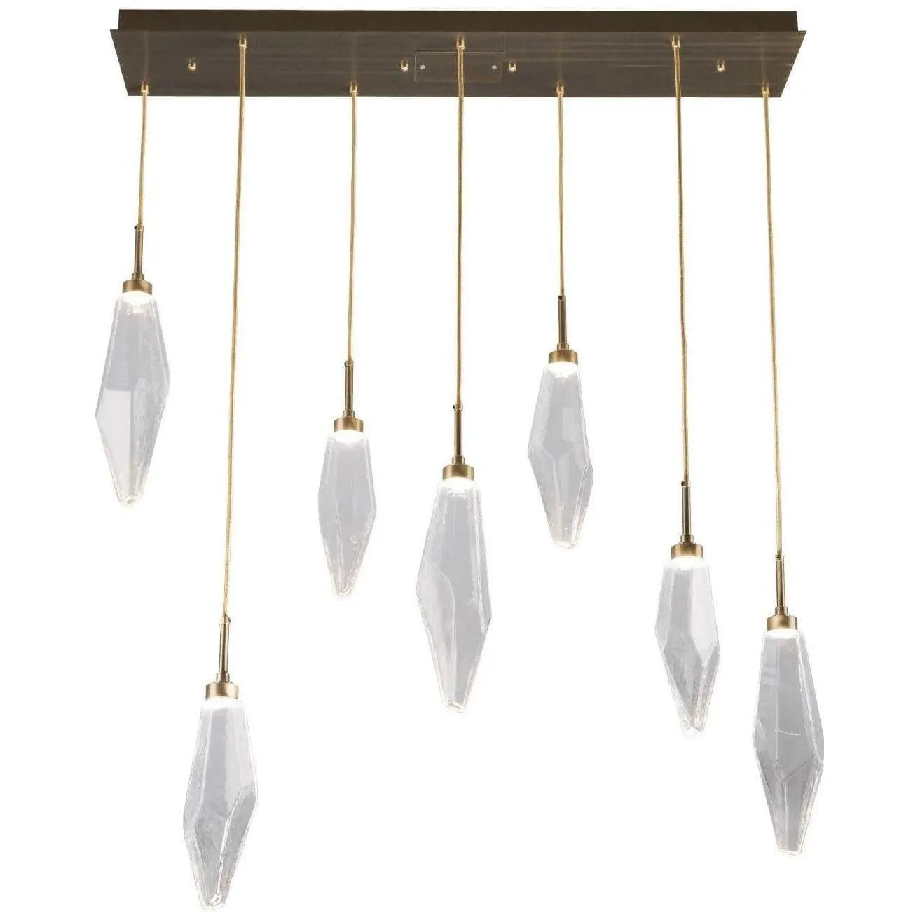 Hammerton Studio - Rock Crystal Linear Multi-Port, 7-Light - PLB0050-07-HB-CC-C01-L1 | Montreal Lighting & Hardware
