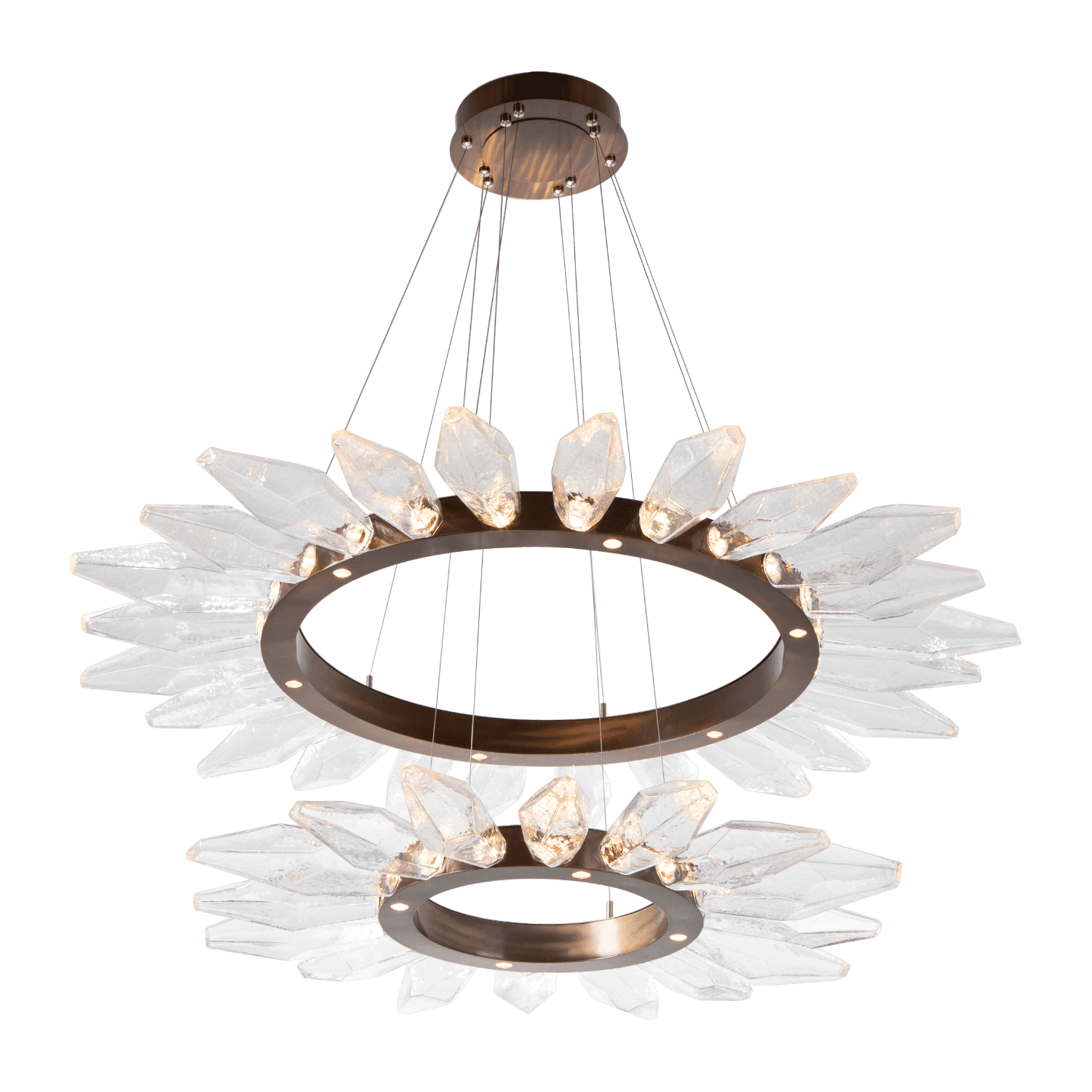 Hammerton Studio - Rock Crystal Radial Ring Two Tier, 56-Inch - CHB0050-2T-RB-CC-CA1-L1 | Montreal Lighting & Hardware