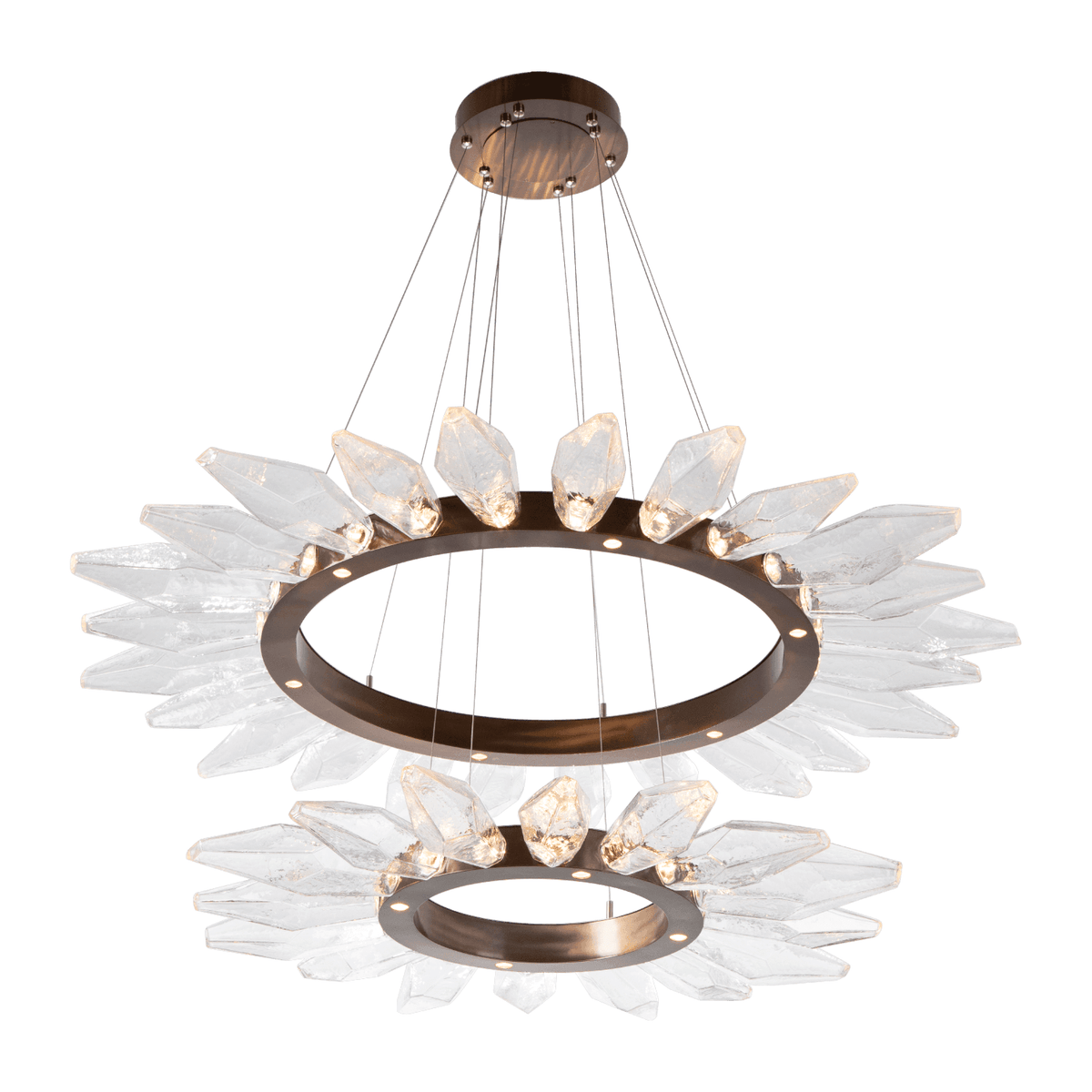 Hammerton Studio - Rock Crystal Radial Ring Two Tier, 56-Inch - CHB0050-2T-RB-CC-CA1-L1 | Montreal Lighting & Hardware