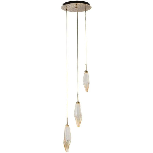 Cristal de roche rond multiport, 3 lumières