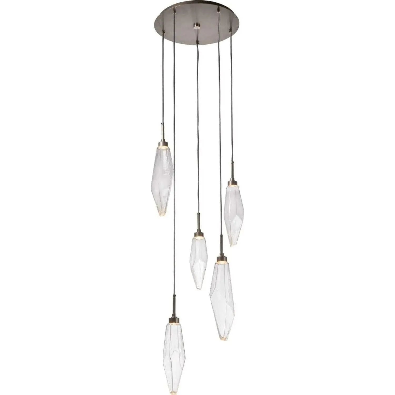 Hammerton Studio - Rock Crystal Round Multi-Port, 5-Light - CHB0050-05-BS-CC-C01-L1 | Montreal Lighting & Hardware