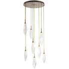 Hammerton Studio - Rock Crystal Round Multi-Port, 8-Light - CHB0050-08-HB-CC-C01-L1 | Montreal Lighting & Hardware
