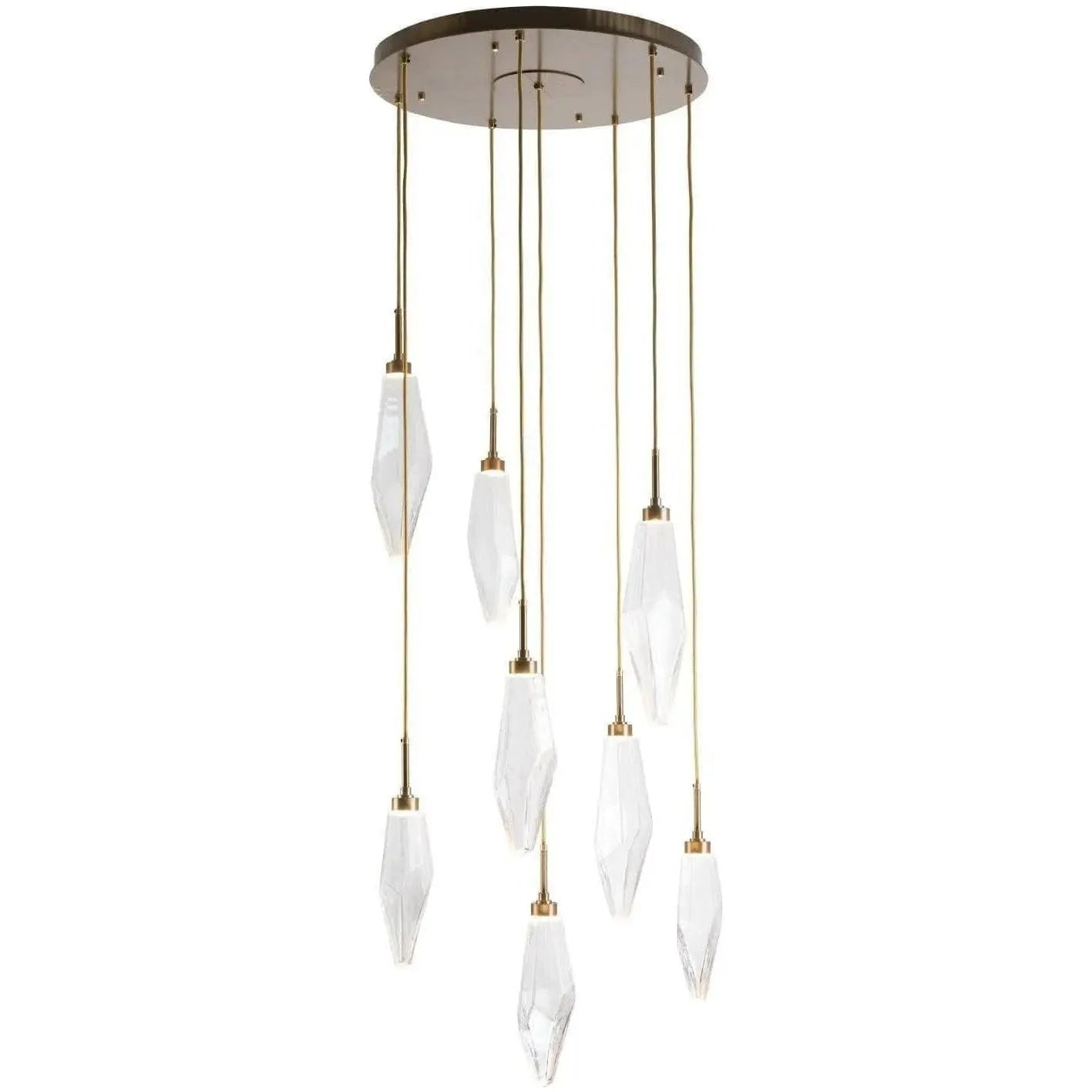 Hammerton Studio - Rock Crystal Round Multi-Port, 8-Light - CHB0050-08-HB-CC-C01-L1 | Montreal Lighting & Hardware