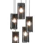 Hammerton Studio - Textured Glass Round Multi-Port, 5-Light - CHB0044-05-BS-SG-C01-E2 | Montreal Lighting & Hardware