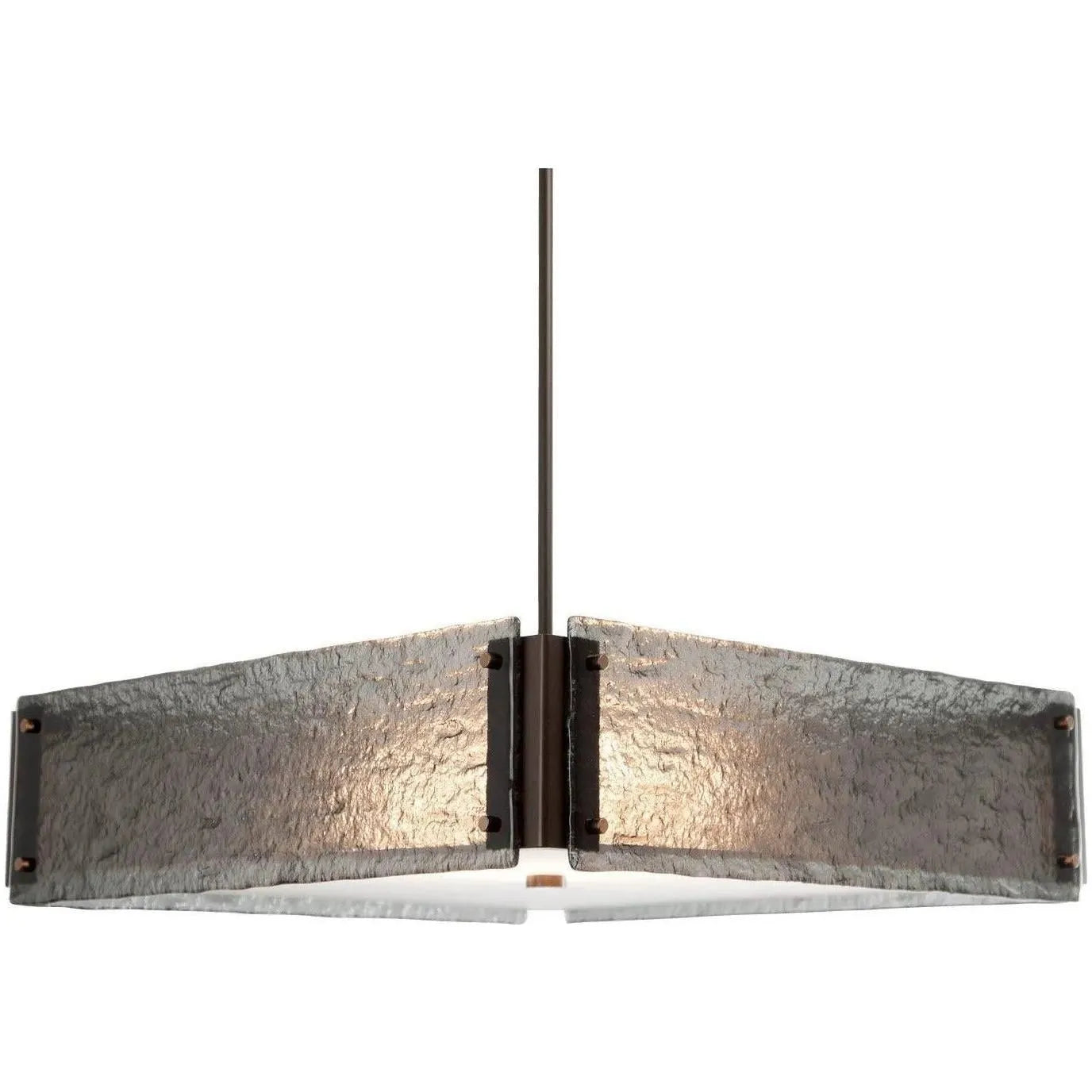 Hammerton Studio - Textured Glass Square Chandelier, 24-Inch - CHB0044-23-FB-SG-001-E2 | Montreal Lighting & Hardware