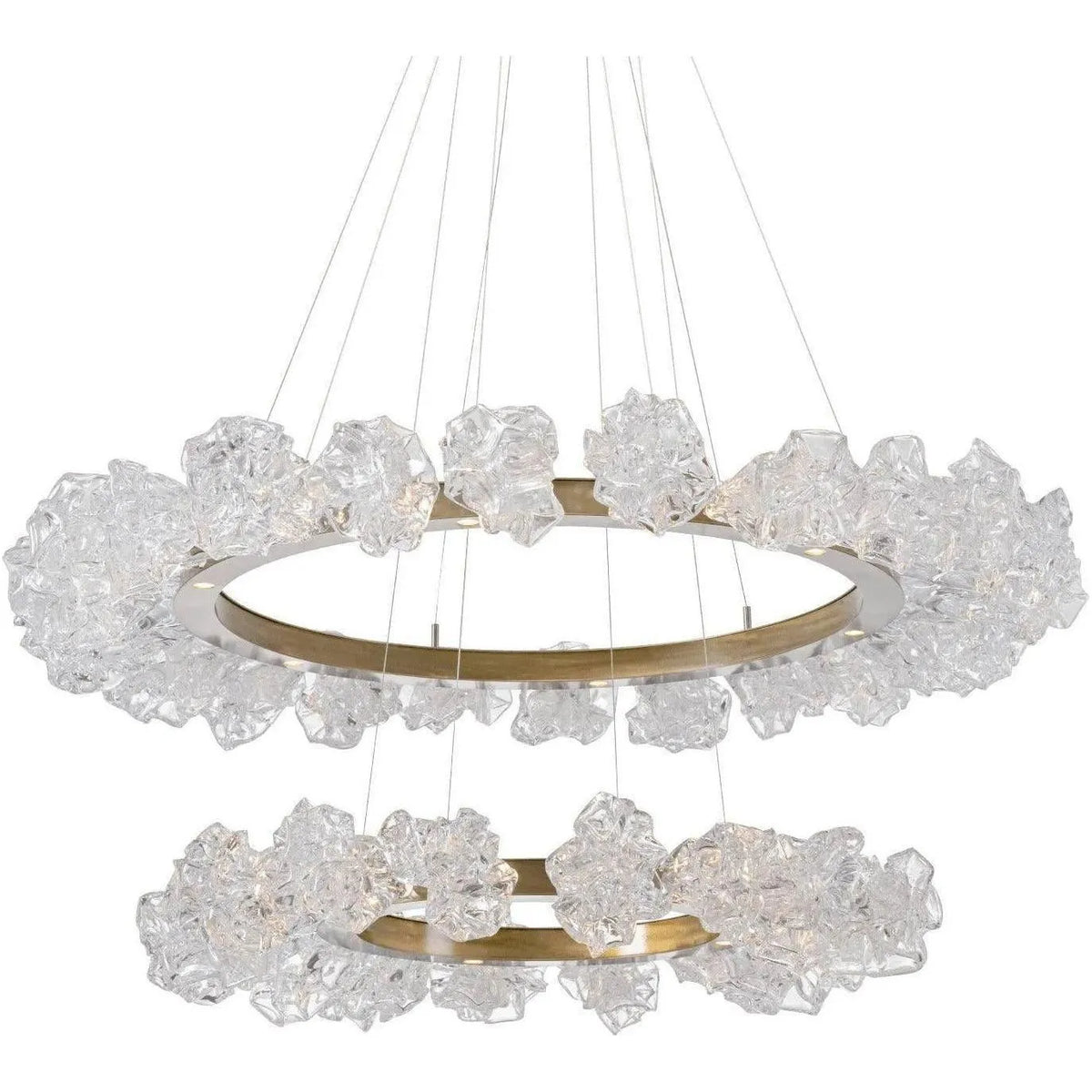Hammerton Studio - Two Tier Blossom Ring Chandelier, 50-Inch - CHB0059-2B-HB-BC-CA1-L1 | Montreal Lighting & Hardware
