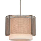 Hammerton Studio - Uptown Mesh Drum with Linen Shade, 18-Inch - CHB0019-18-BS-SH-001-E2 | Montreal Lighting & Hardware