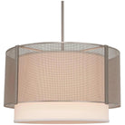 Hammerton Studio - Uptown Mesh Drum with Linen Shade, 24-Inch - CHB0019-24-BS-SH-001-E2 | Montreal Lighting & Hardware