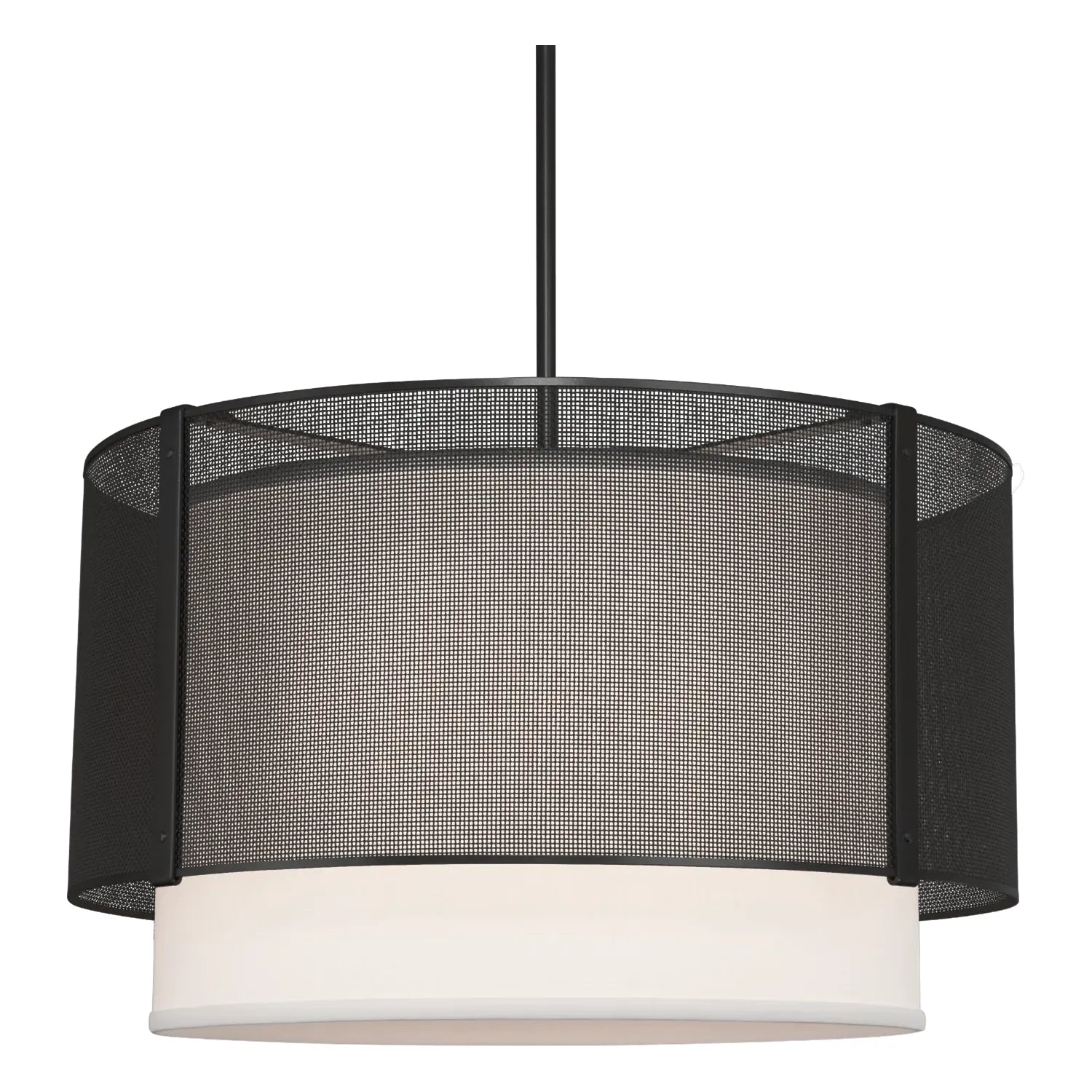 Hammerton Studio - Uptown Mesh Drum with Linen Shade, 30-Inch - CHB0019-30-MB-SH-001-E2 | Montreal Lighting & Hardware
