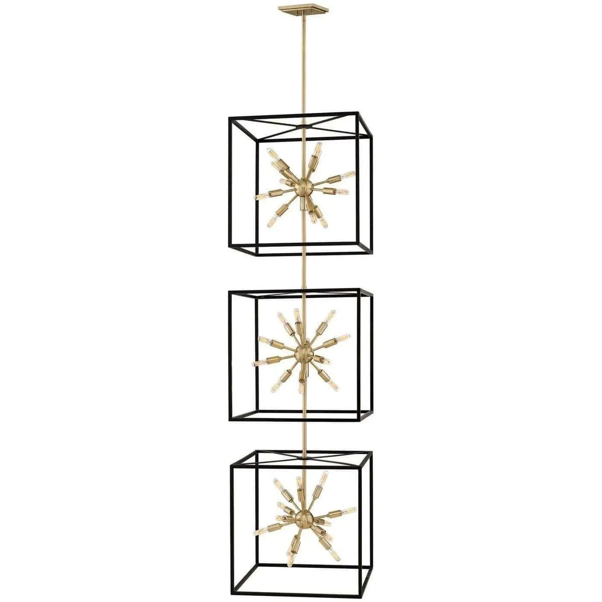 Hinkley Lighting - Aros 83-Inch Three Tier Pendant - 46318BLK | Montreal Lighting & Hardware