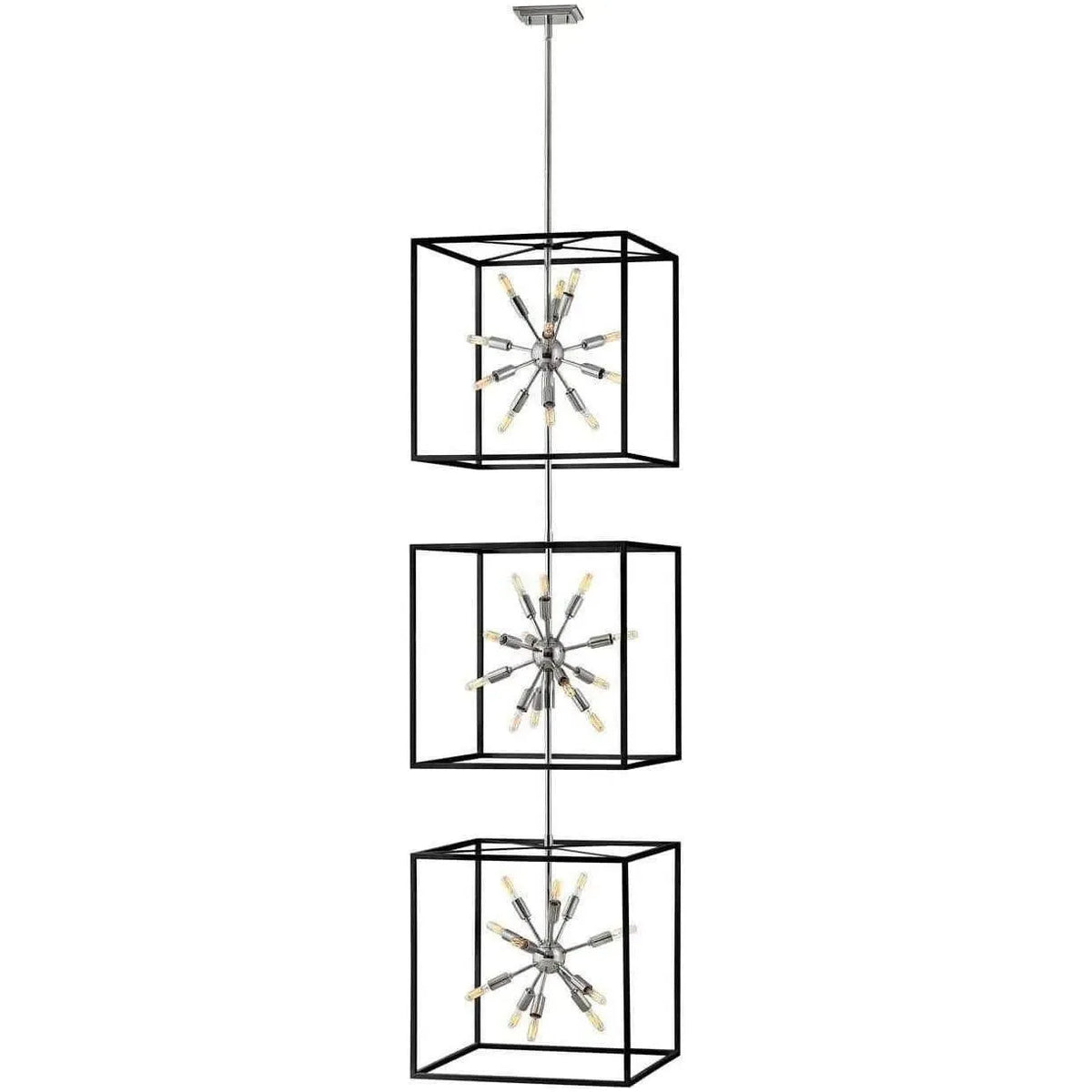 Hinkley Lighting - Aros 83-Inch Three Tier Pendant - 46318BLK-PN | Montreal Lighting & Hardware